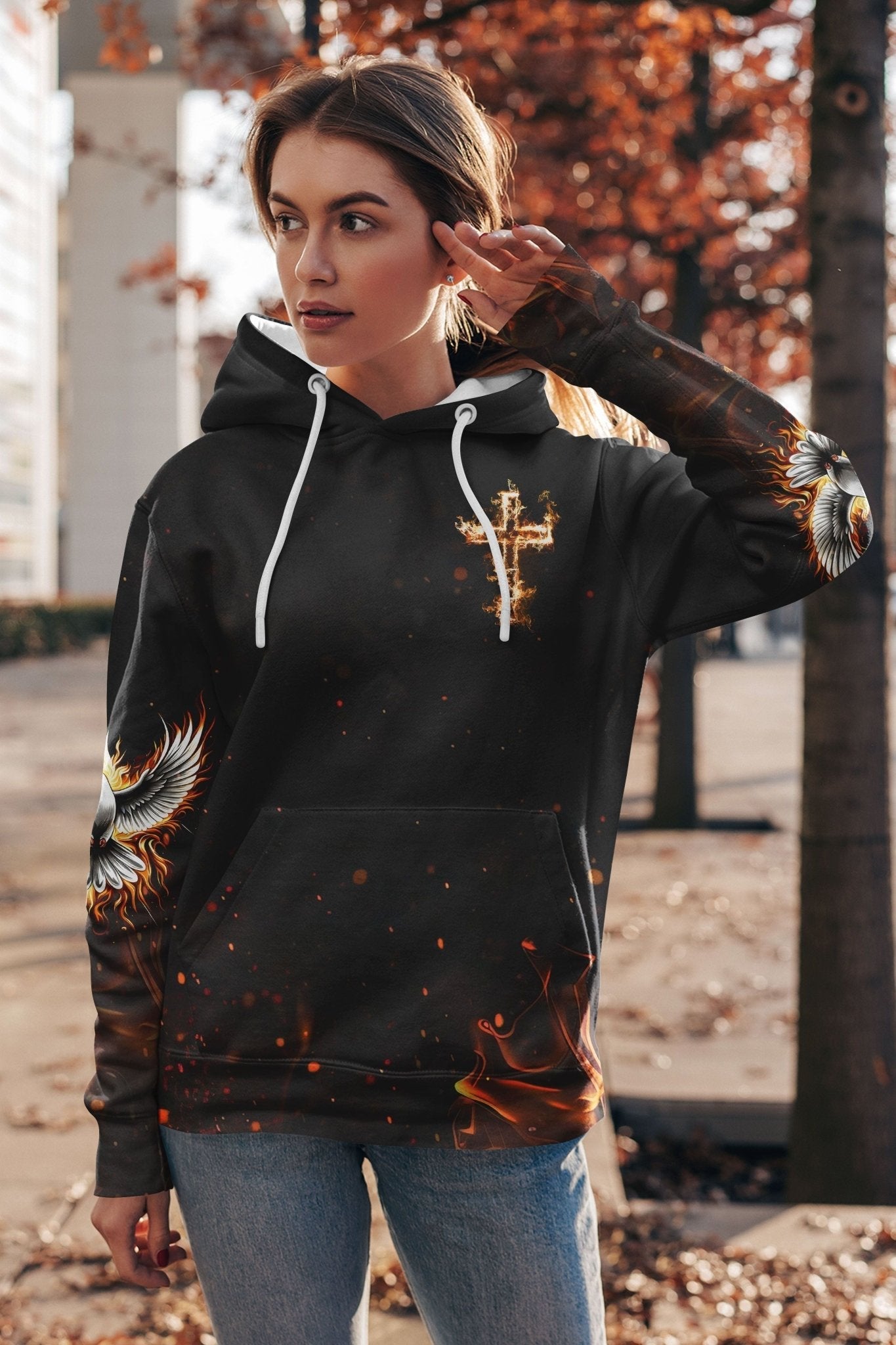 Baptized In Fire Matthew 3:11 All Over Print Hoodie