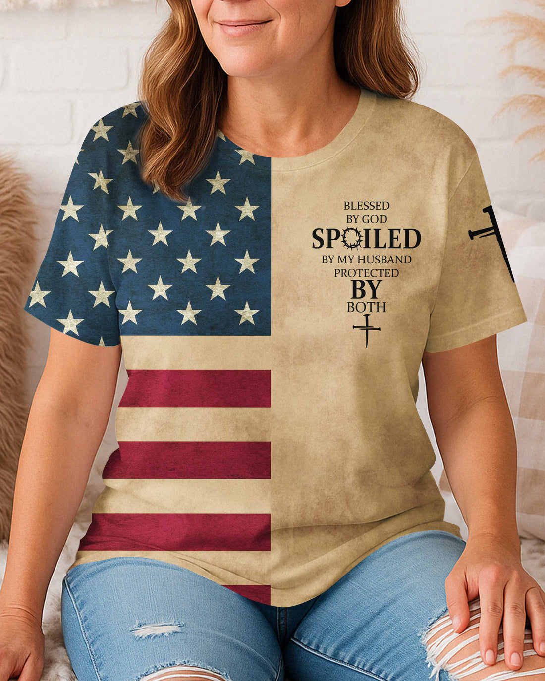 Blessed By God Spoiled By My Husband Protected By Both T-Shirt