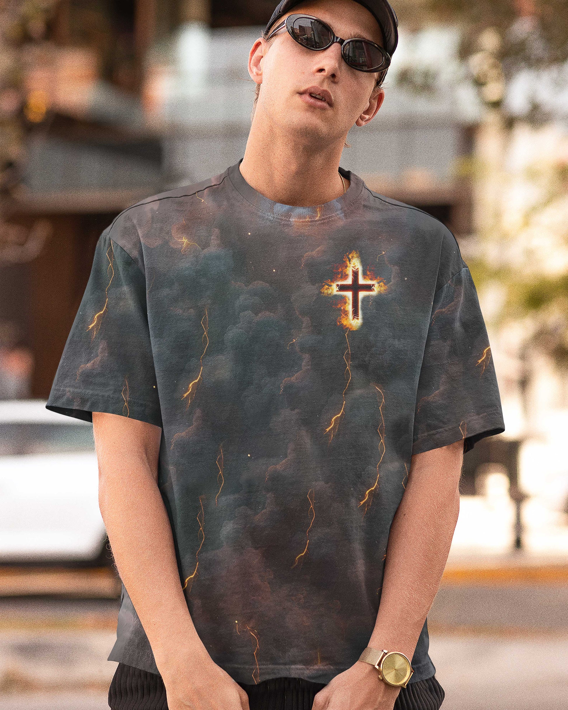 Held By His Fire Saved By His Grace All Over Print T-Shirt