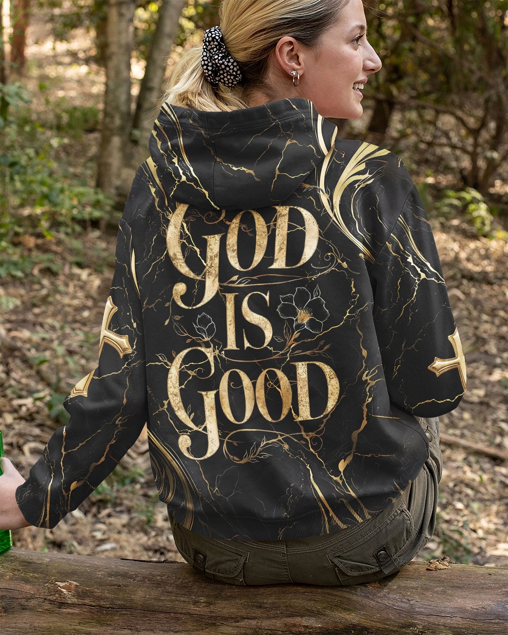 God Is Good All Over Print Zip Hoodie