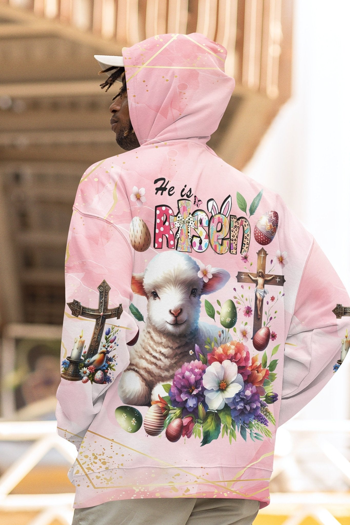 He Is Risen All Over Print Zip Hoodie