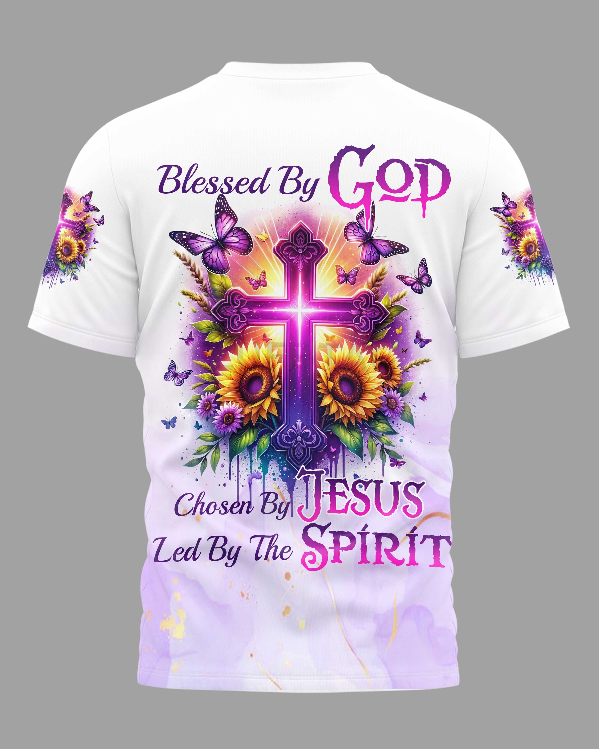 Blessed By God Chosen By Jesus Led By The Spirit All Over Print T-Shirt