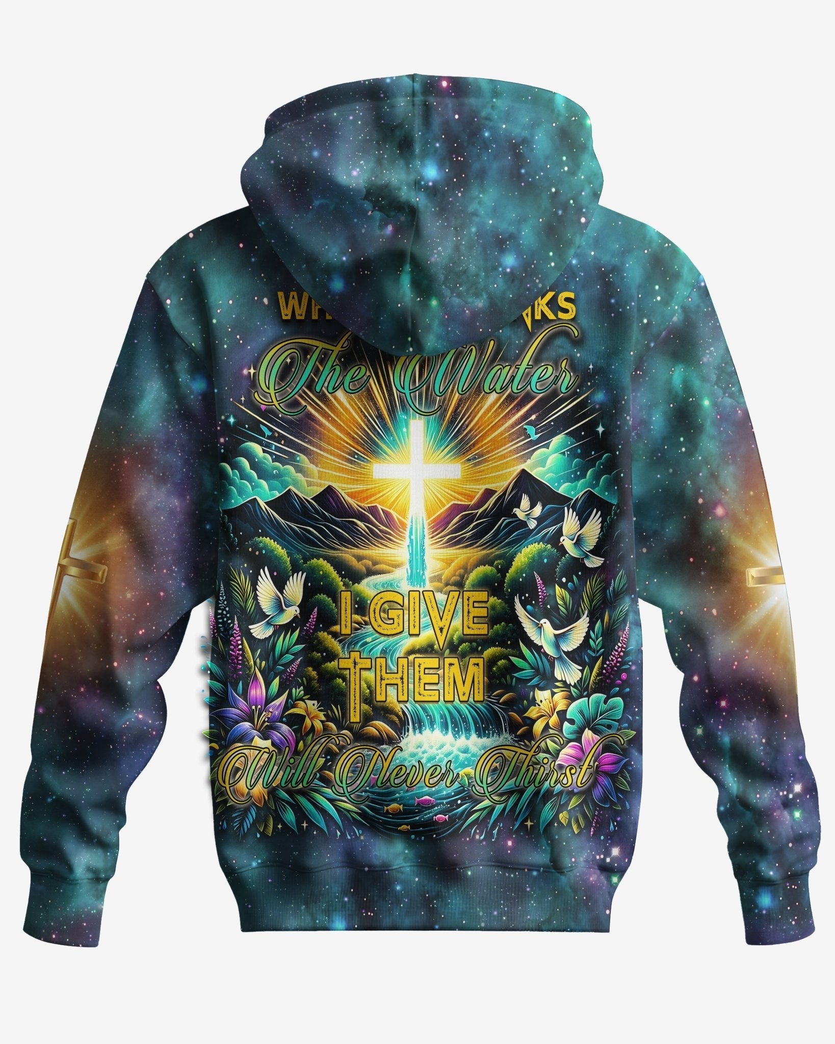 Whoever Drinks The Water I Give Them Will Never Thirst All Over Print Zip Hoodie