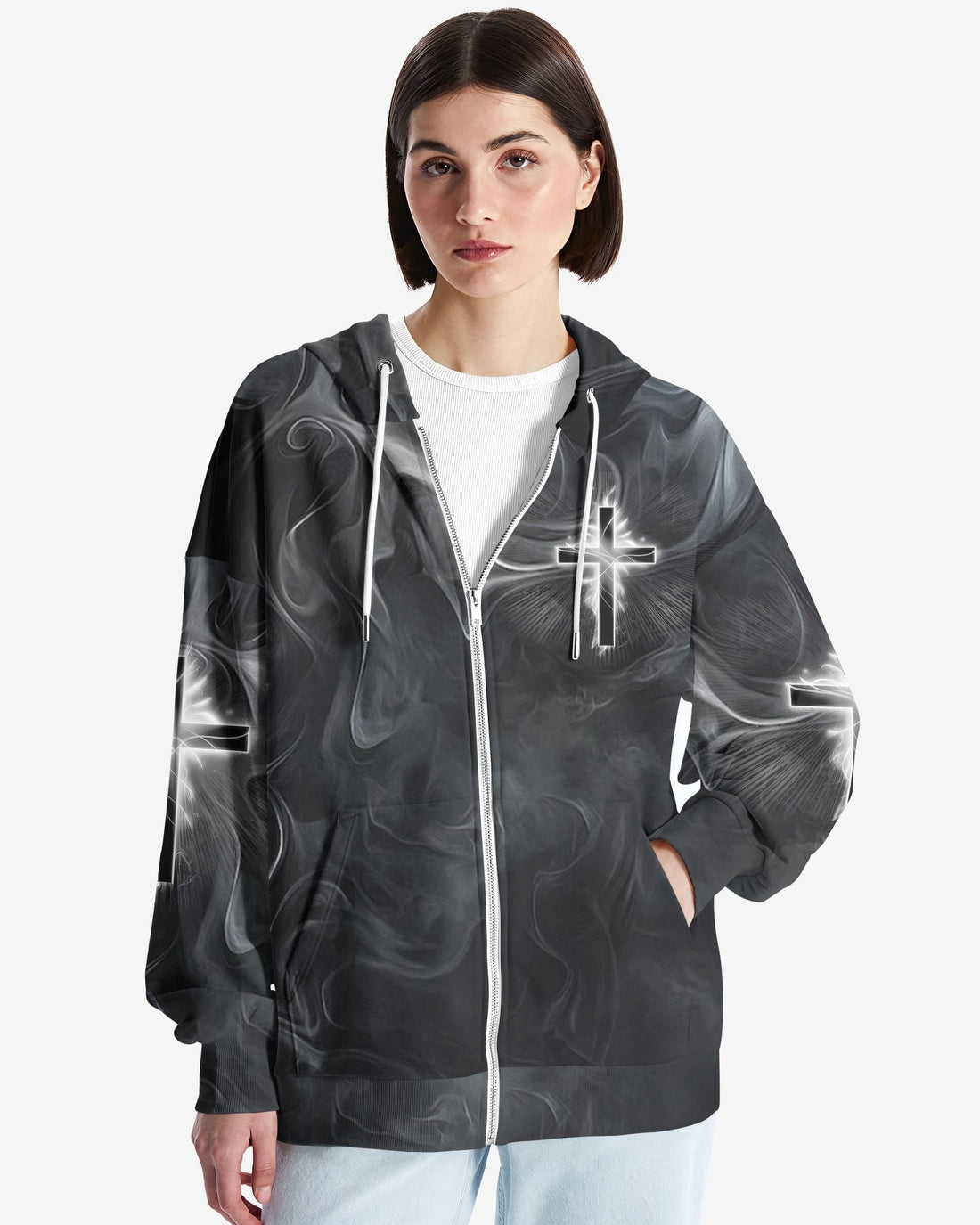 A Child Of God A Man Of Faith All Over Print Zip Hoodie