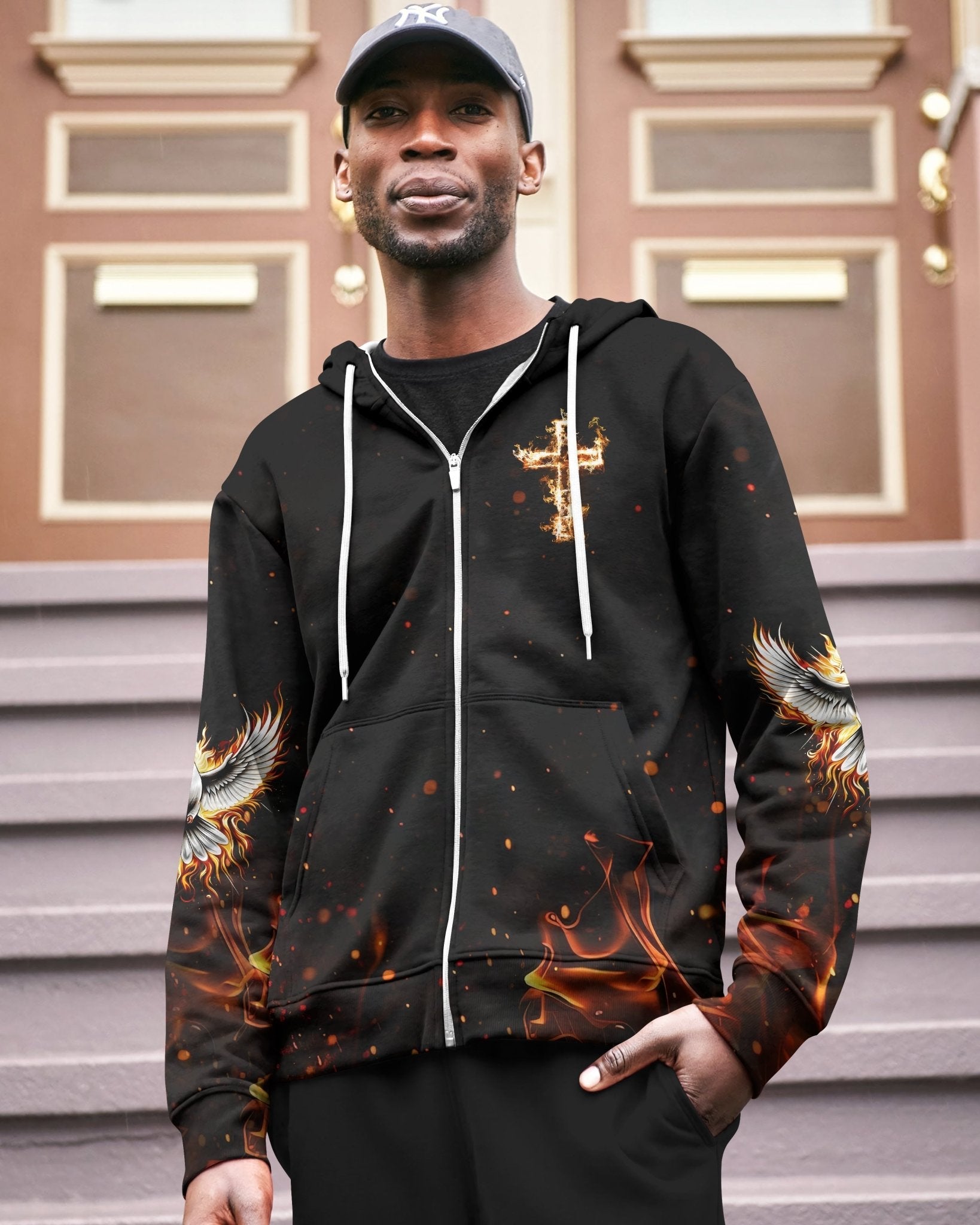 Baptized In Fire Matthew 3:11 All Over Print Zip Hoodie