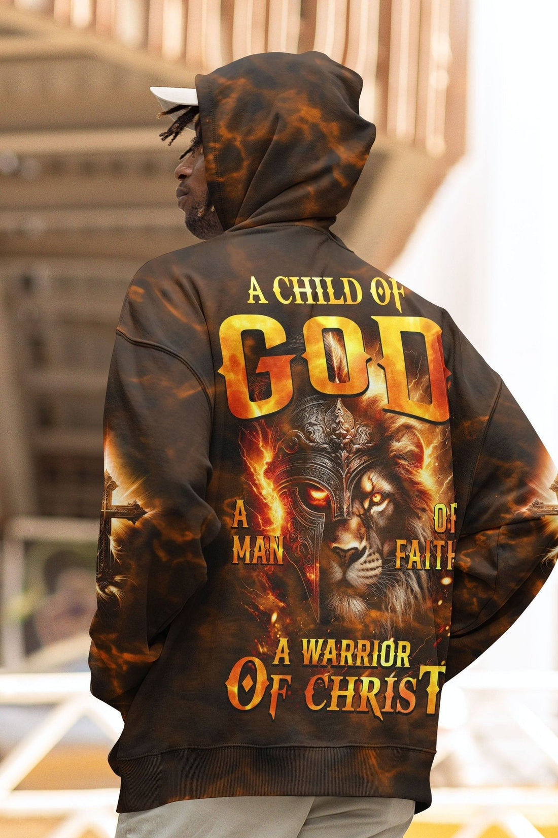 A Child Of God A Man Of Faith A Warrior Of Christ All Over Print Hoodie