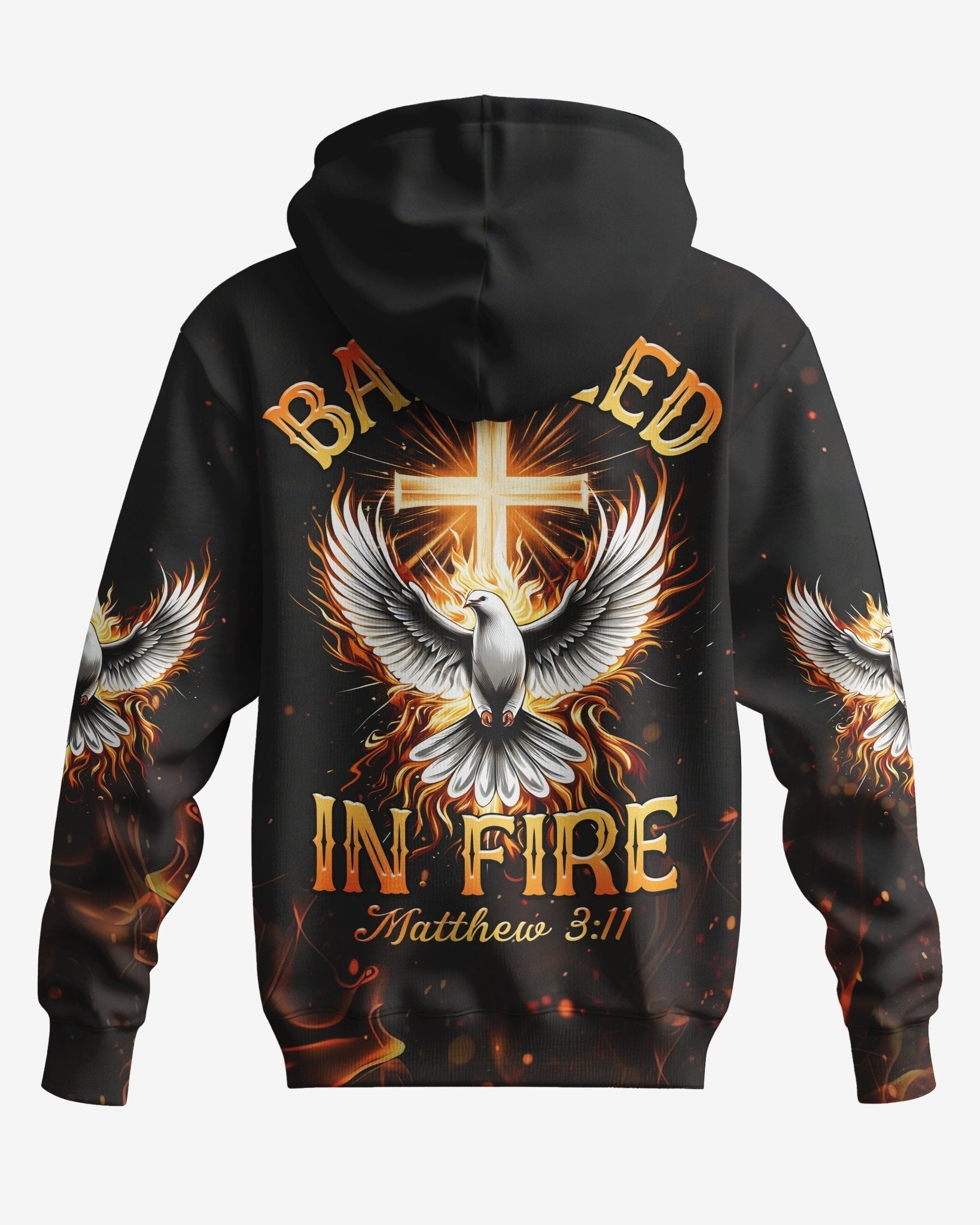 Baptized In Fire Matthew 3:11 All Over Print Zip Hoodie