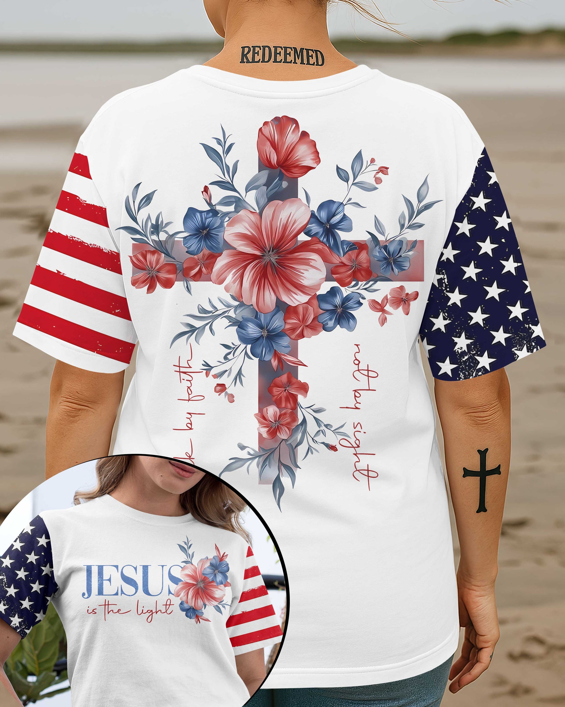 Walk By Faith Not By Sight All Over Print T-Shirt
