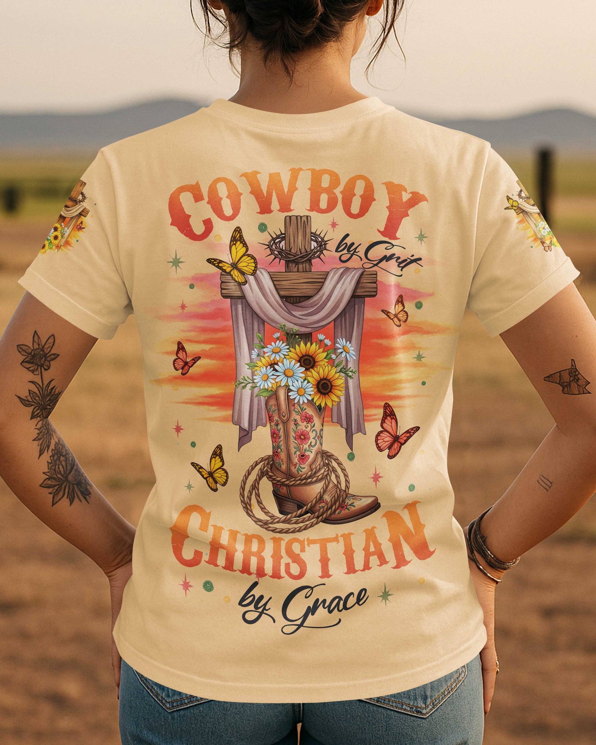 Cowboy By Grit Christian By Grace T-Shirt