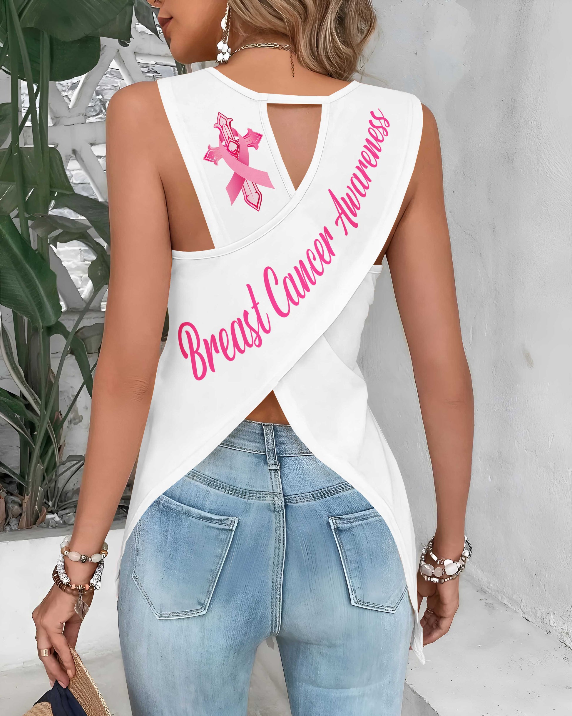 I Can Do All Things Through Christ Crop Out Wrap Back Tank Top