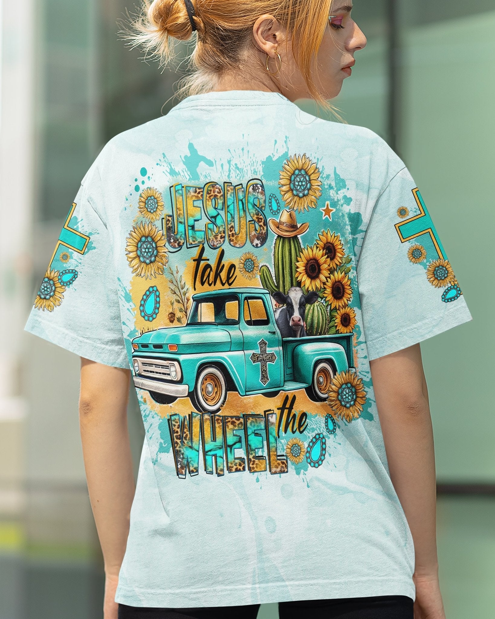 Jesus Take The Wheel All Over Print T-shirt