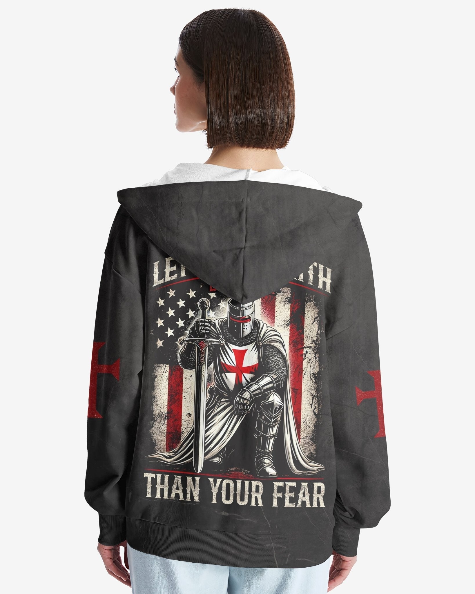 Let Your Faith Be Bigger Than Your Fear All Over Print Zip Hoodie