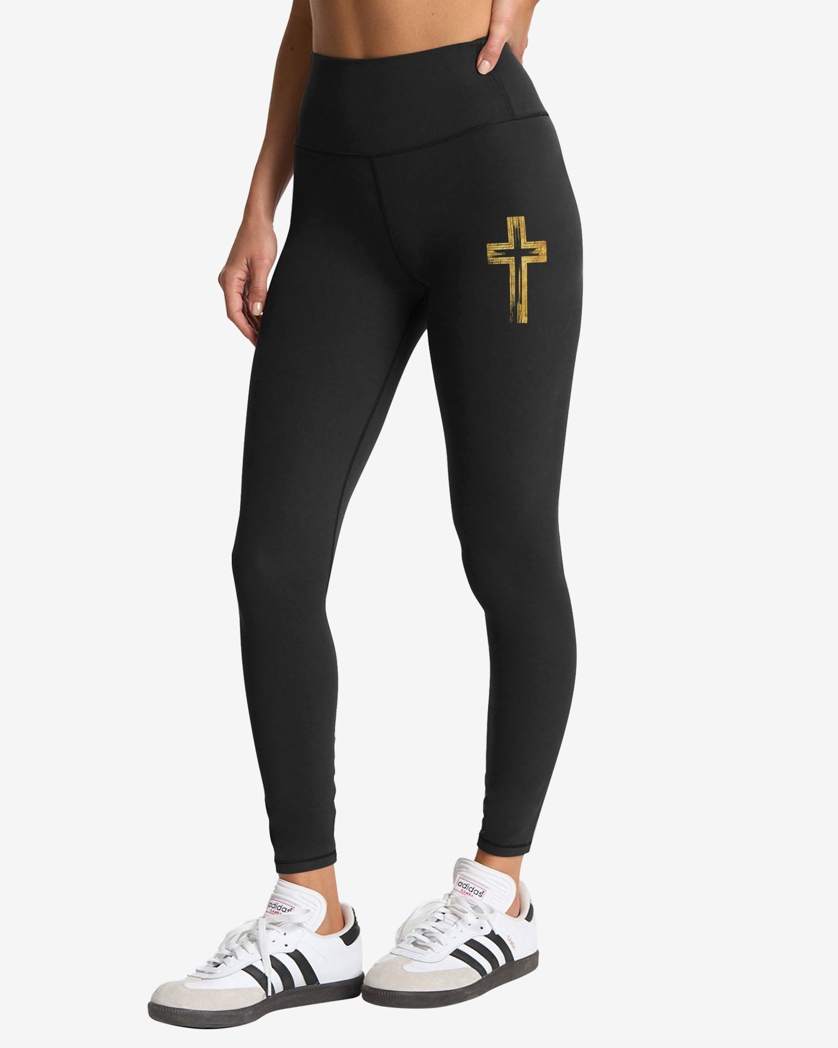 God Steps In Miracles Happen All Over Print Leggings