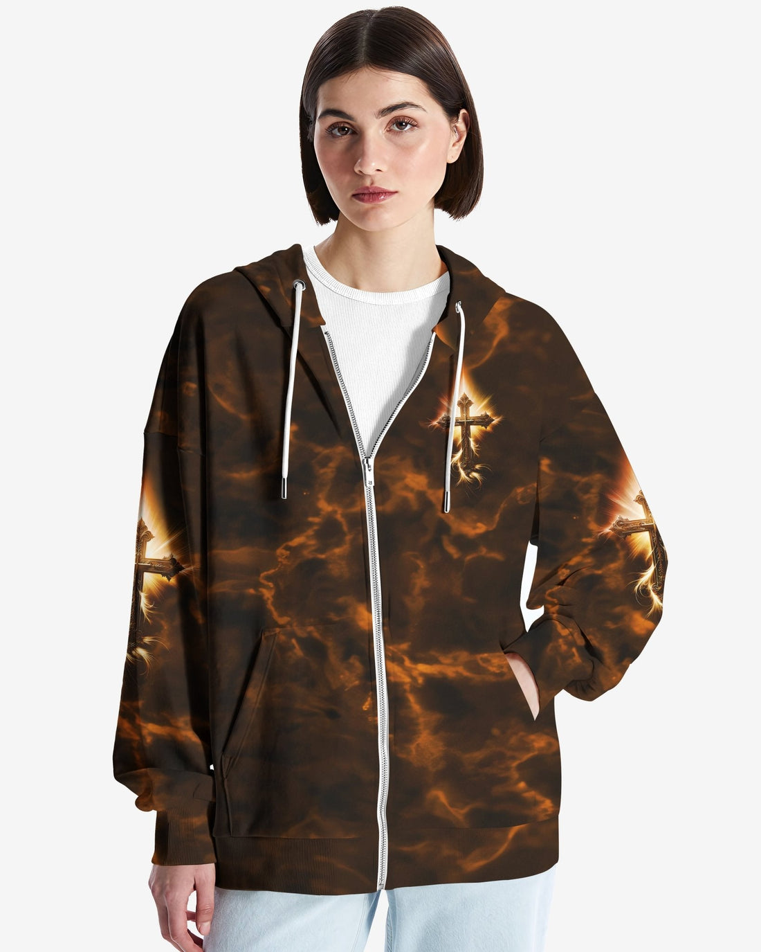 A Child Of God A Man Of Faith A Warrior Of Christ All Over Print Zip Hoodie