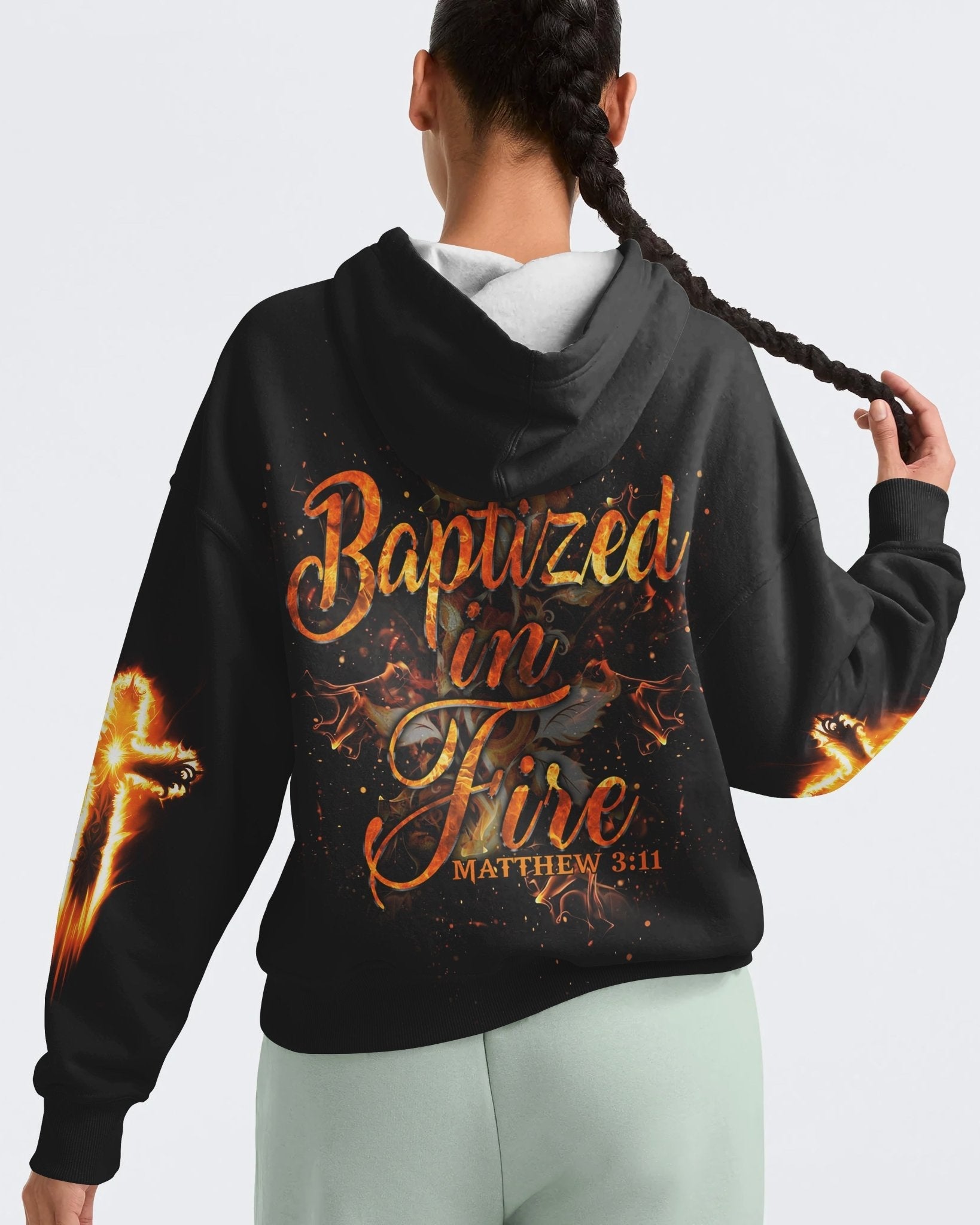 Baptized In Fire All Over Print Hoodie