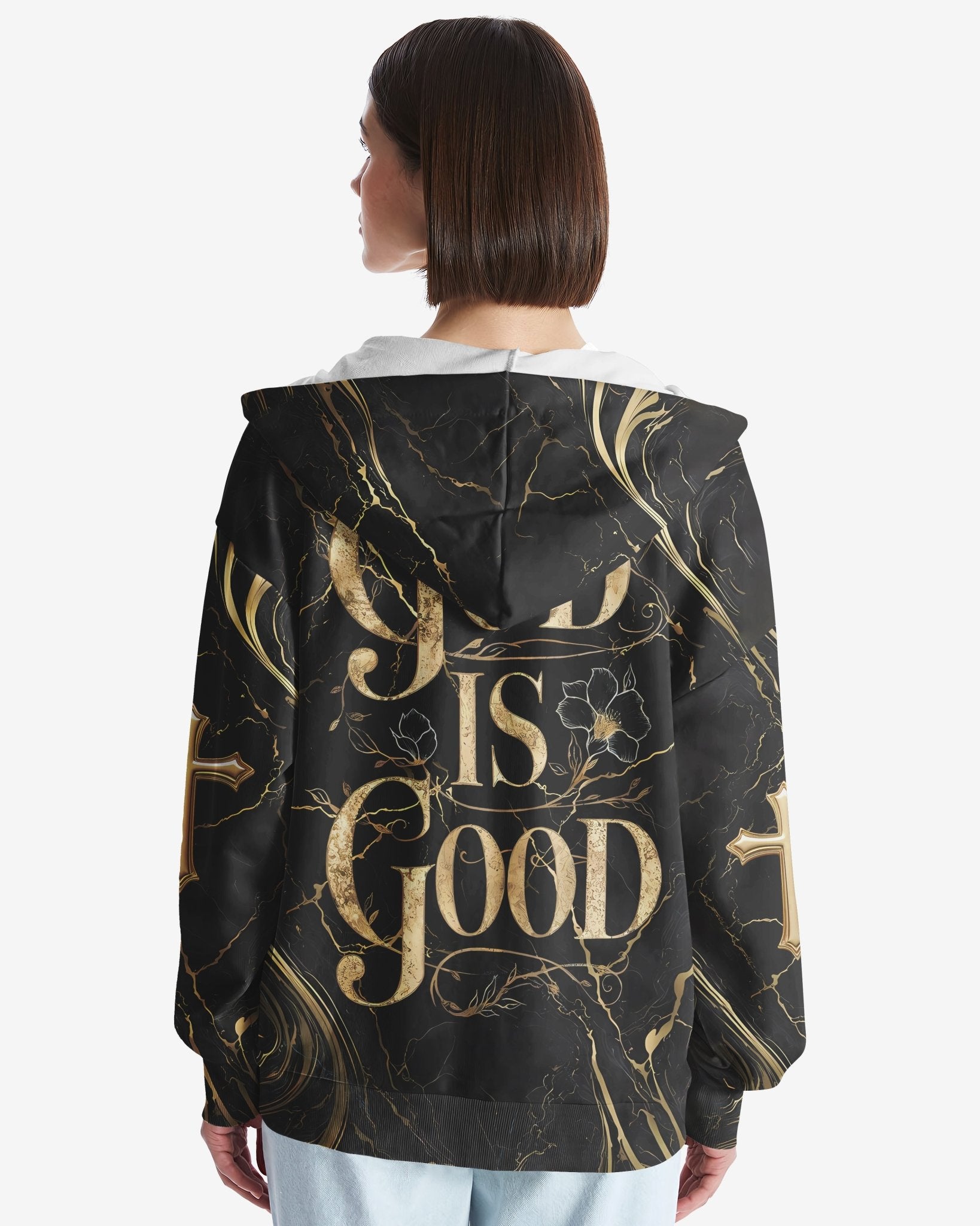 God Is Good All Over Print Zip Hoodie