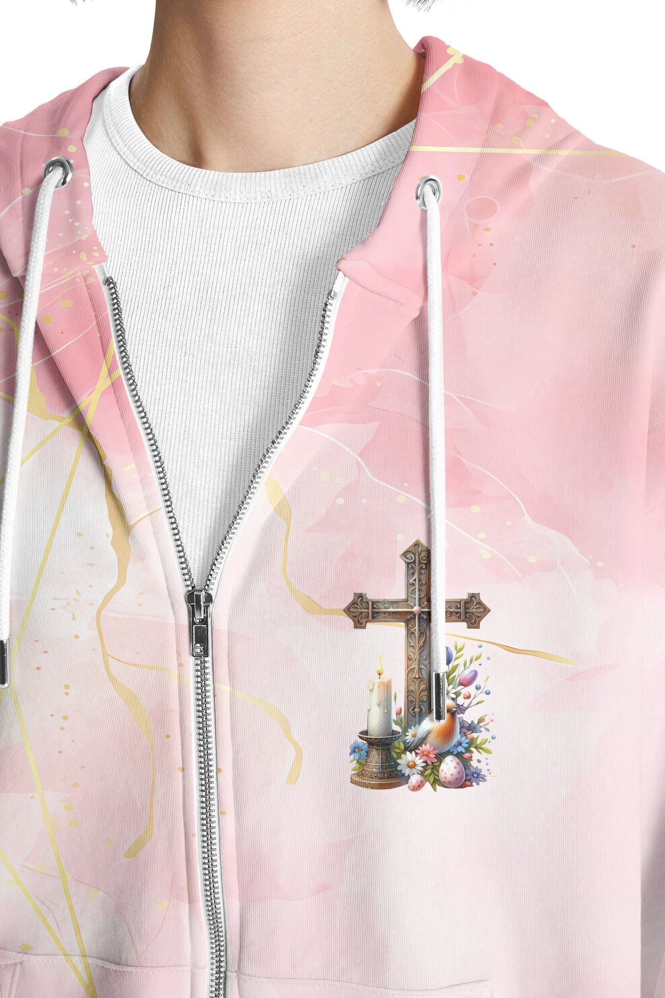 He Is Risen All Over Print Zip Hoodie