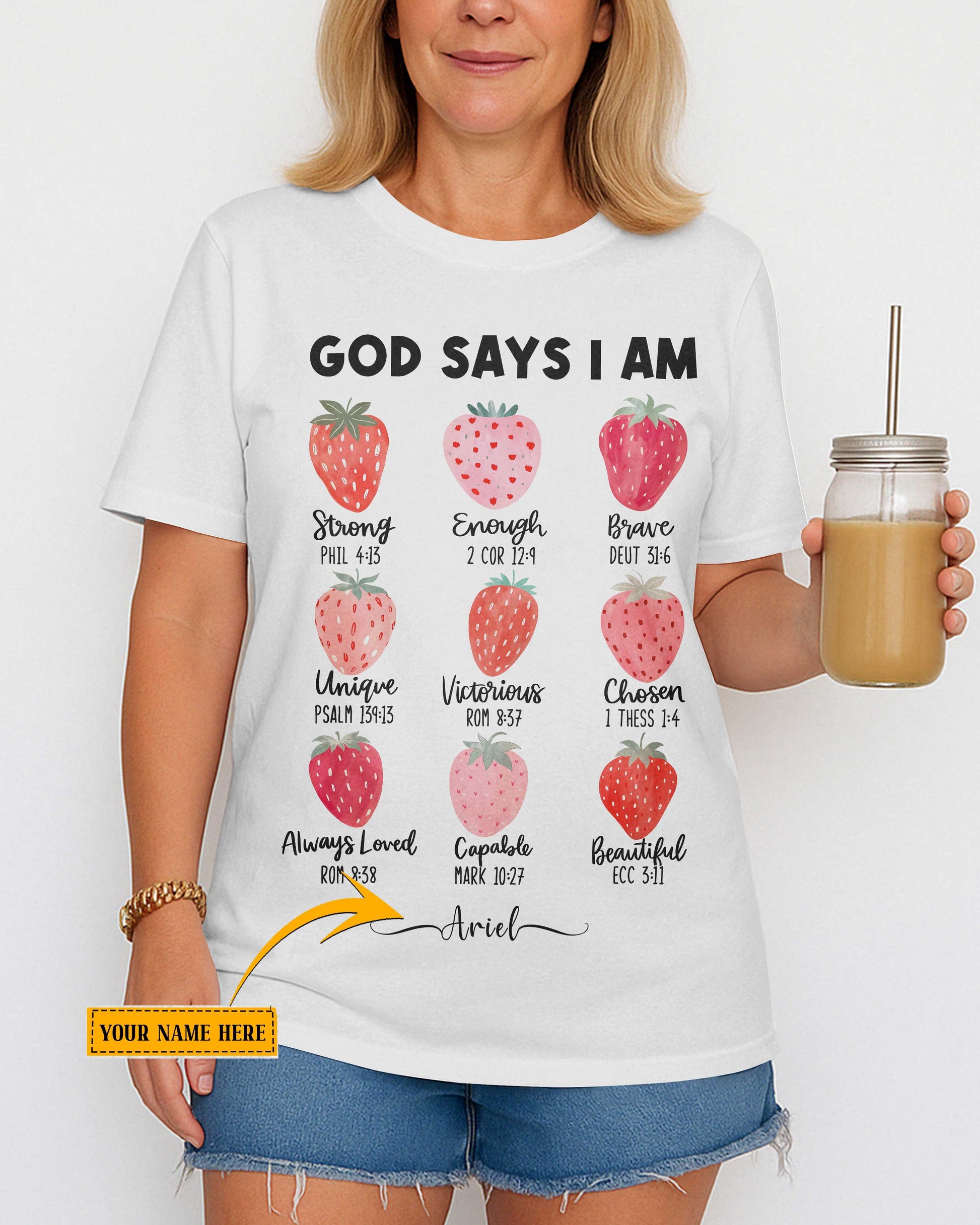 God Says I Am Strong Enough Custom T-Shirt