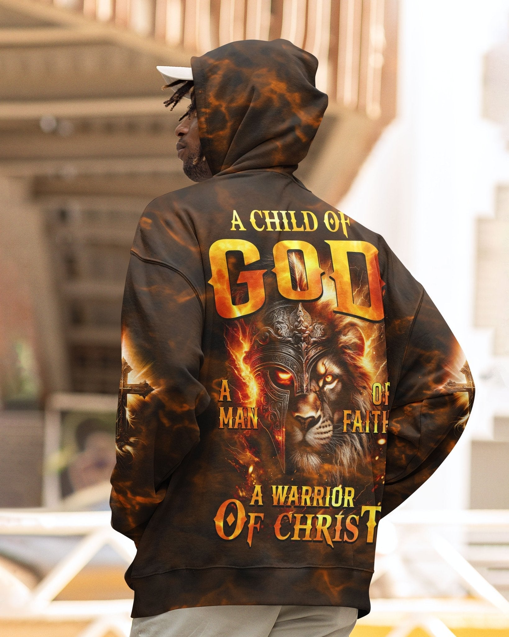 A Child Of God A Man Of Faith A Warrior Of Christ All Over Print Zip Hoodie