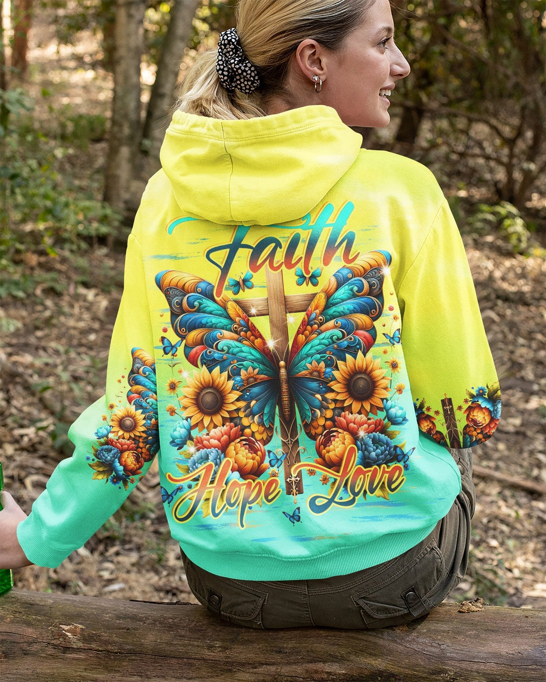 Faith Hope Love All Over Print Hoodie