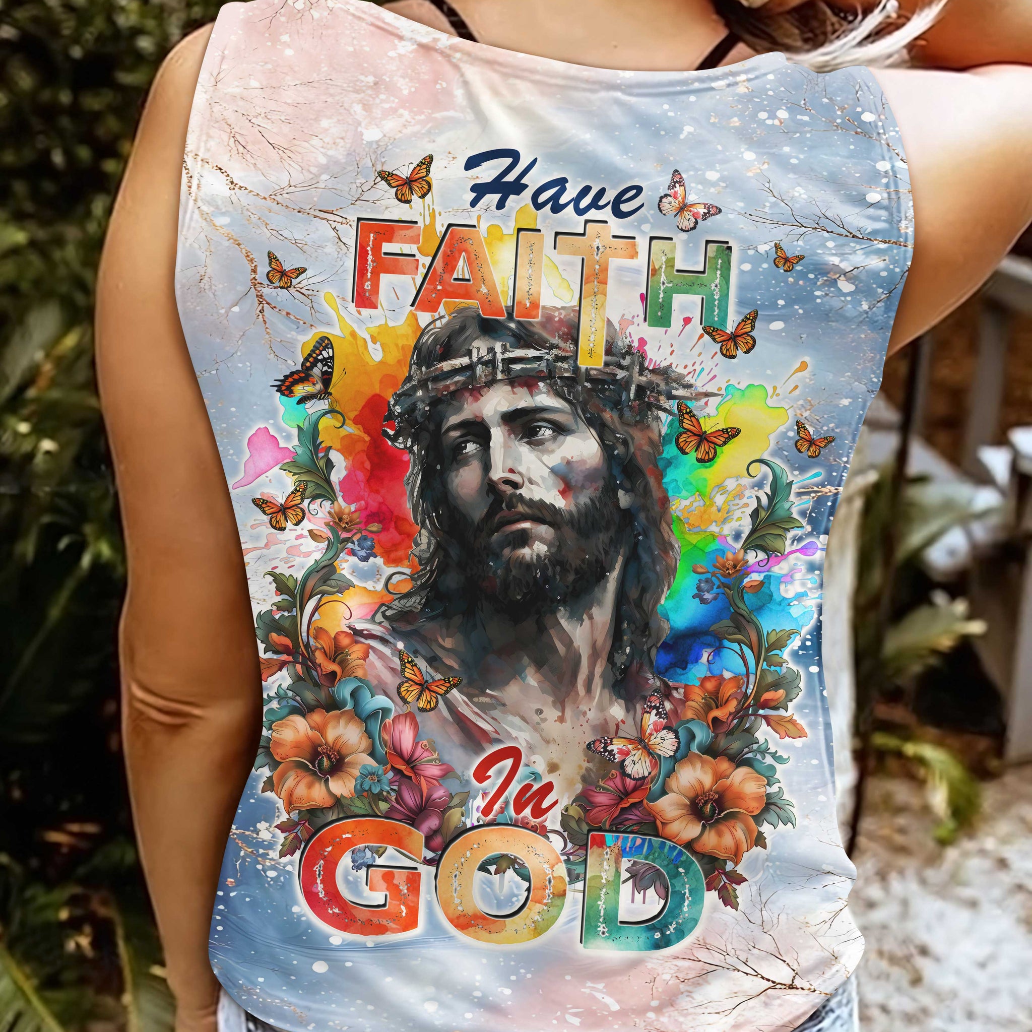 Have Faith In God All Over Print V-neck Tank Top