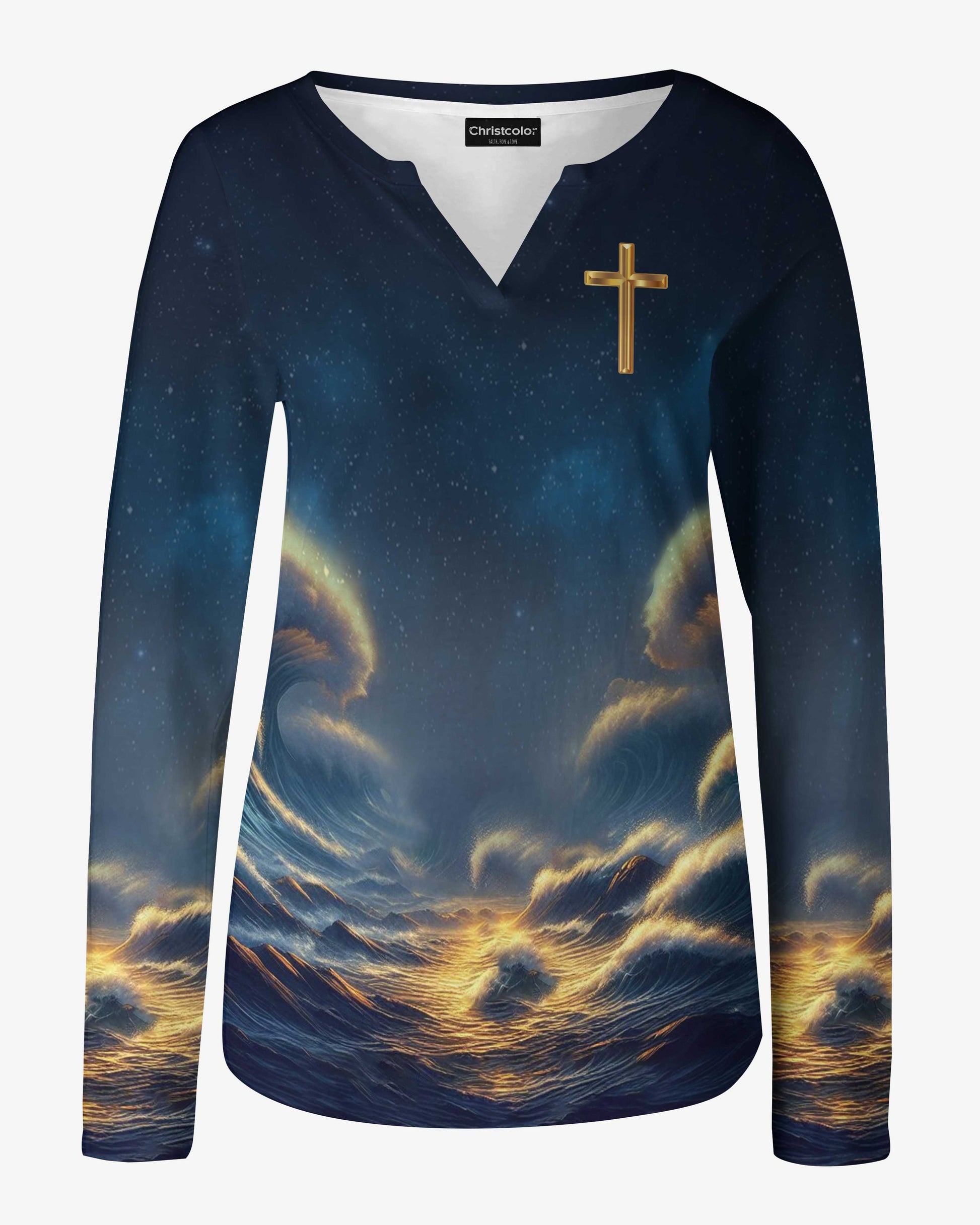 Your Word Is A Lamp To My Feet A Light For My Path All Over Print V-neck Long Sleeves Shirt