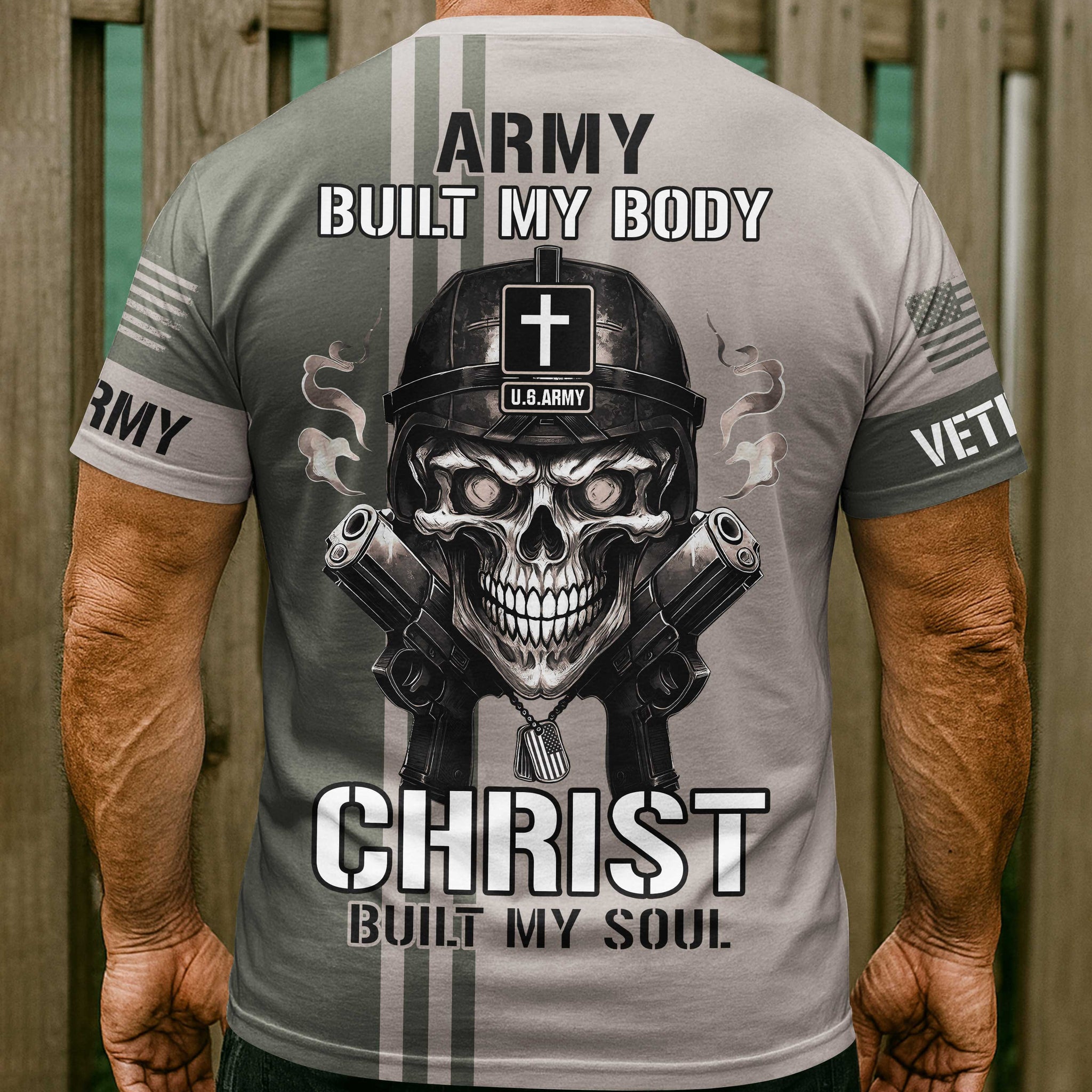 Army Built My Body All Over Print T-Shirt