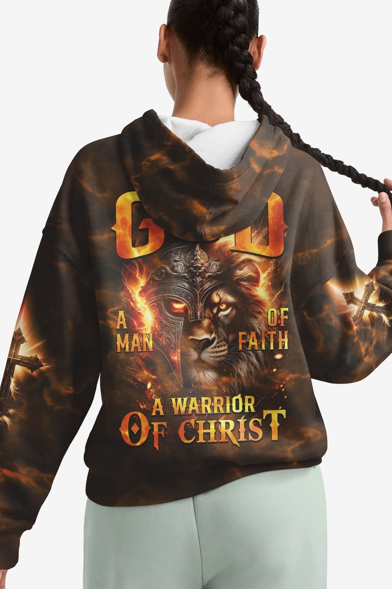 A Child Of God A Man Of Faith A Warrior Of Christ All Over Print Hoodie