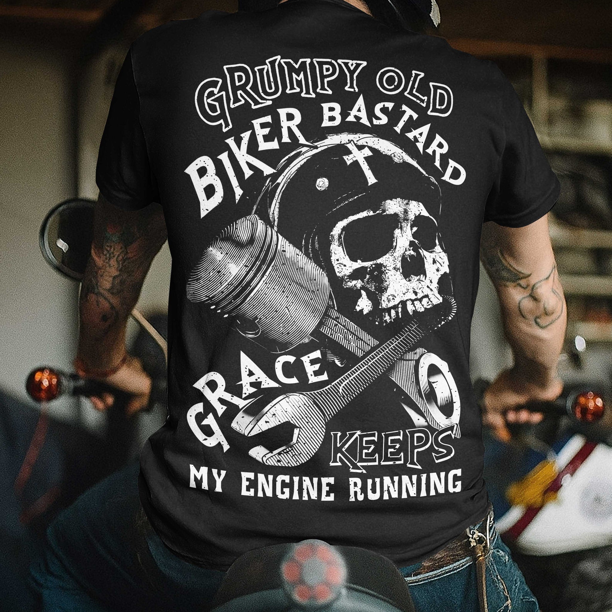 Grumpy Old Biker Bastard All Over Print T-Shirt