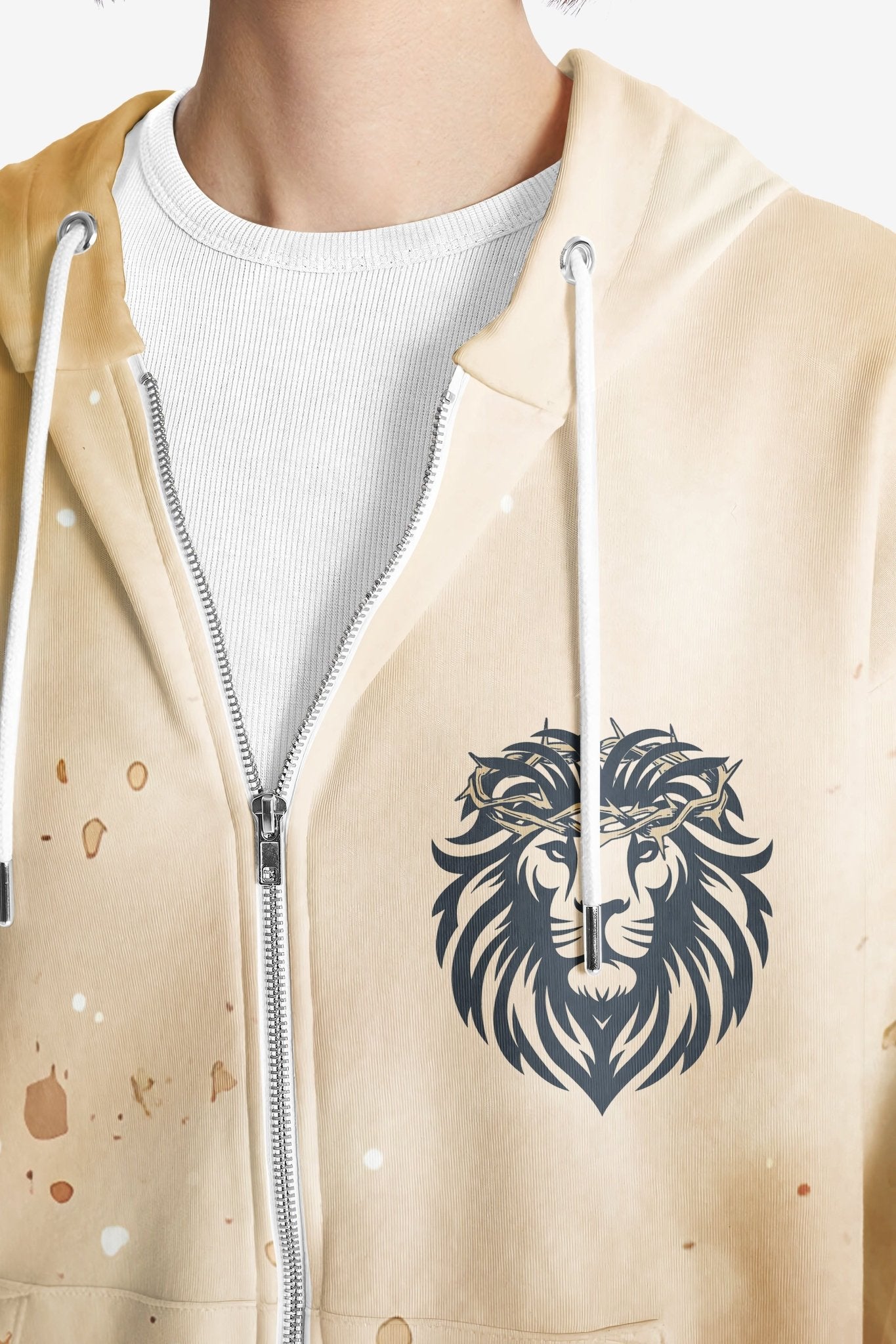 Behold The Lion Of The Tribe Of Judah Has Triumphed All Over Print Zip Hoodie