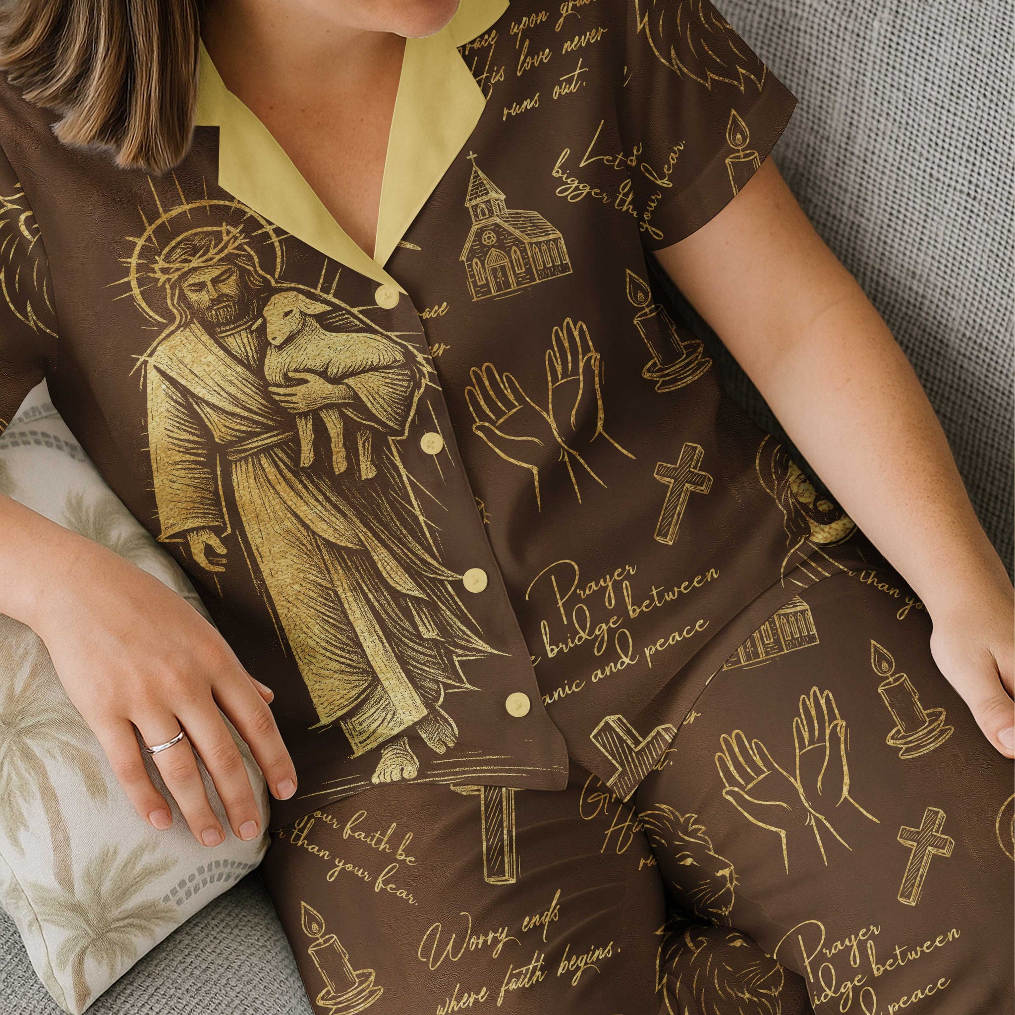 Grace Upon Grace All Over Print Button Pajamas