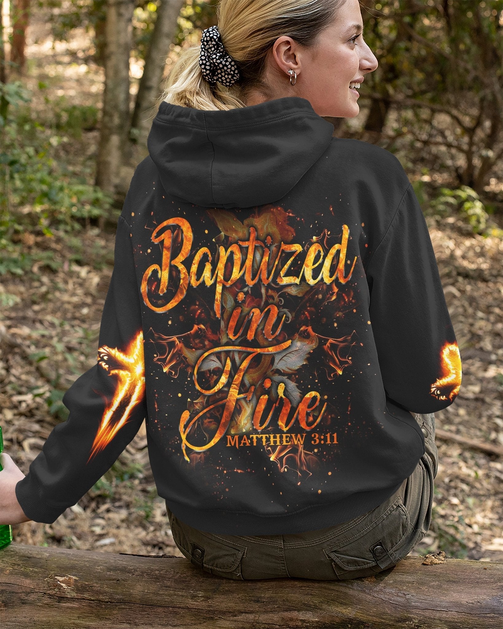 Baptized In Fire All Over Print Hoodie