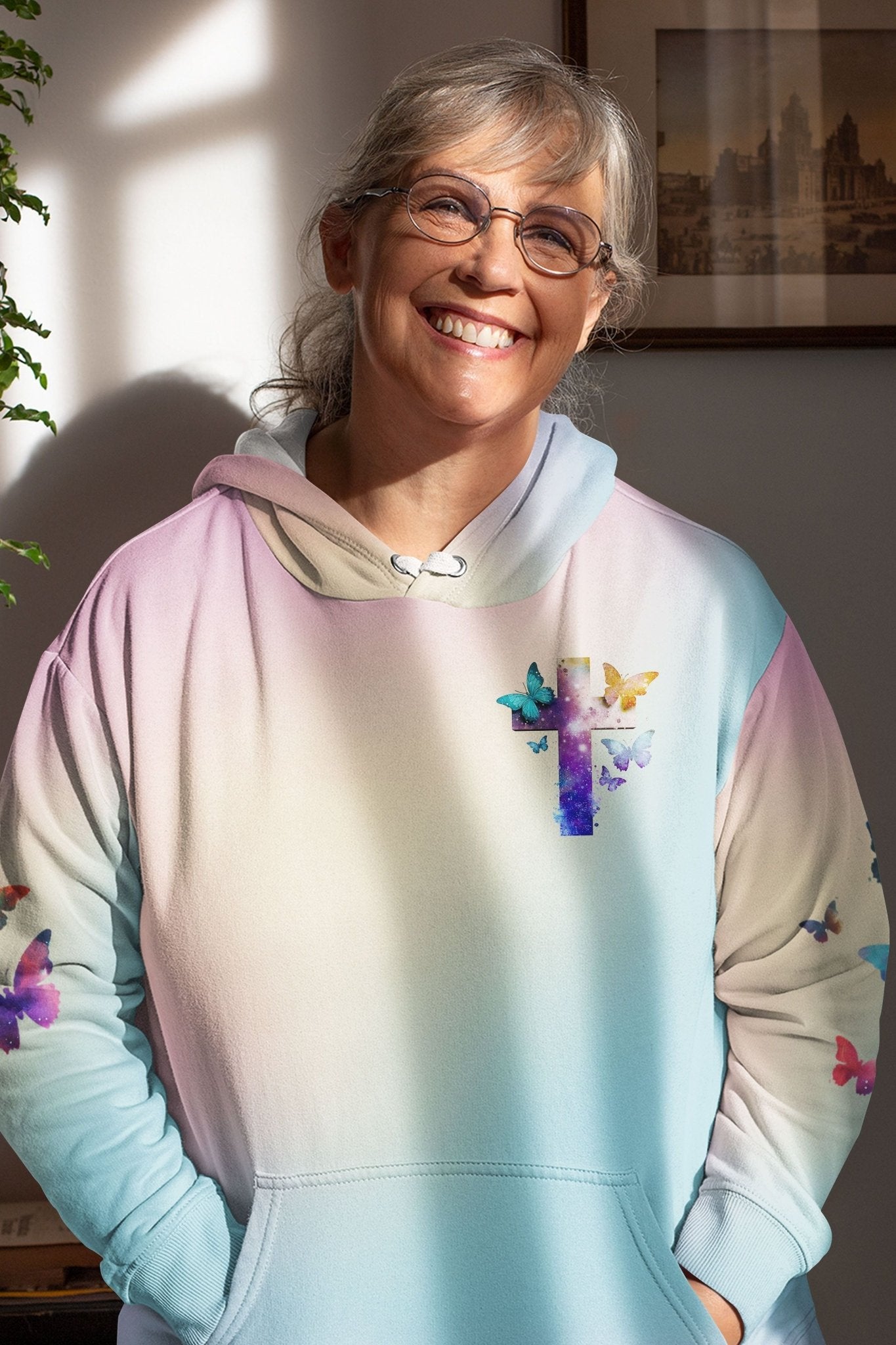 Butterfly Faith Hope Love All Over Print Hoodie