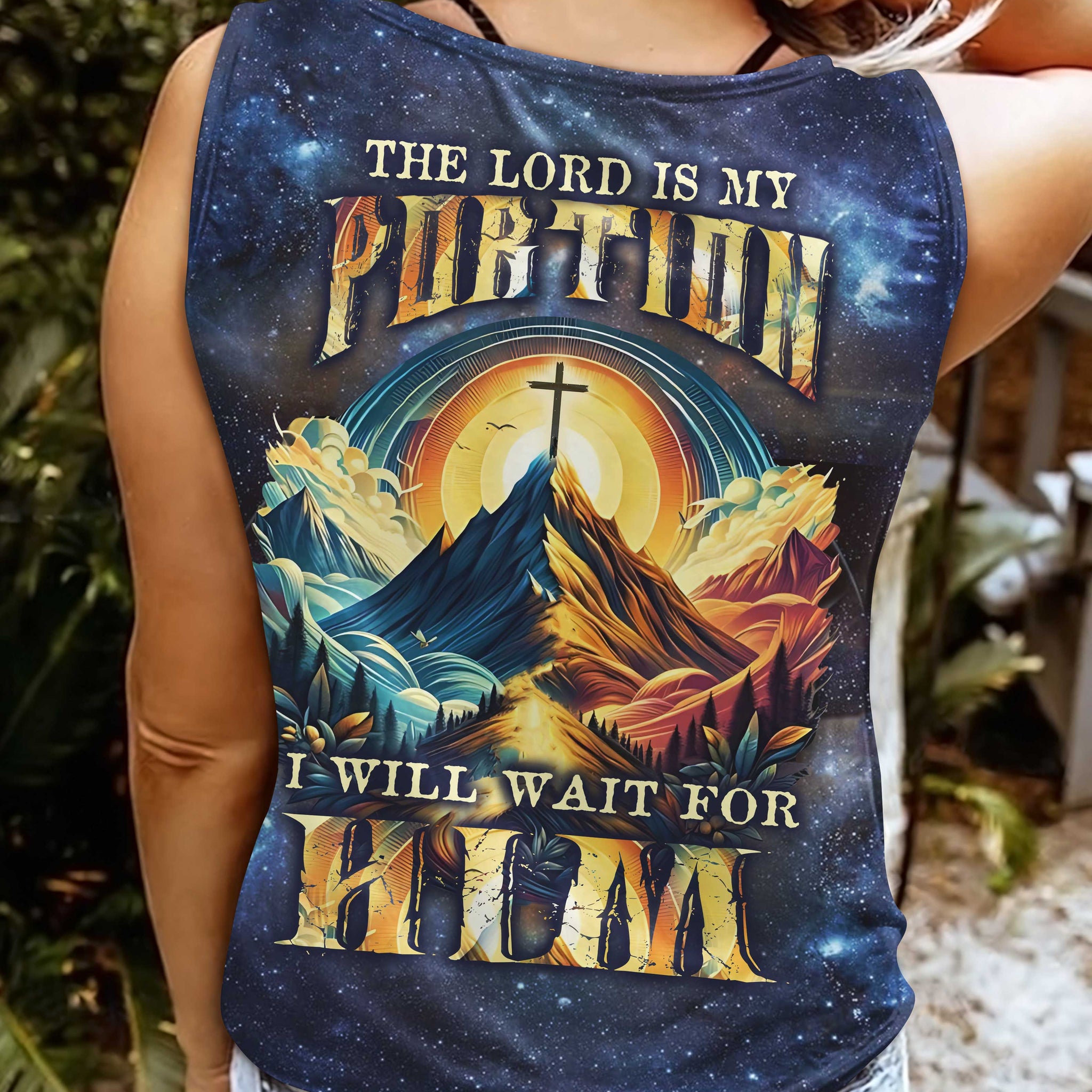 The Lord Is My Portion I Will Wait For Him All Over Print V-neck Tank Top