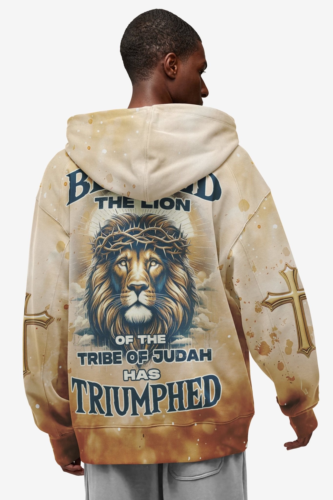 Behold The Lion Of The Tribe Of Judah Has Triumphed All Over Print Zip Hoodie