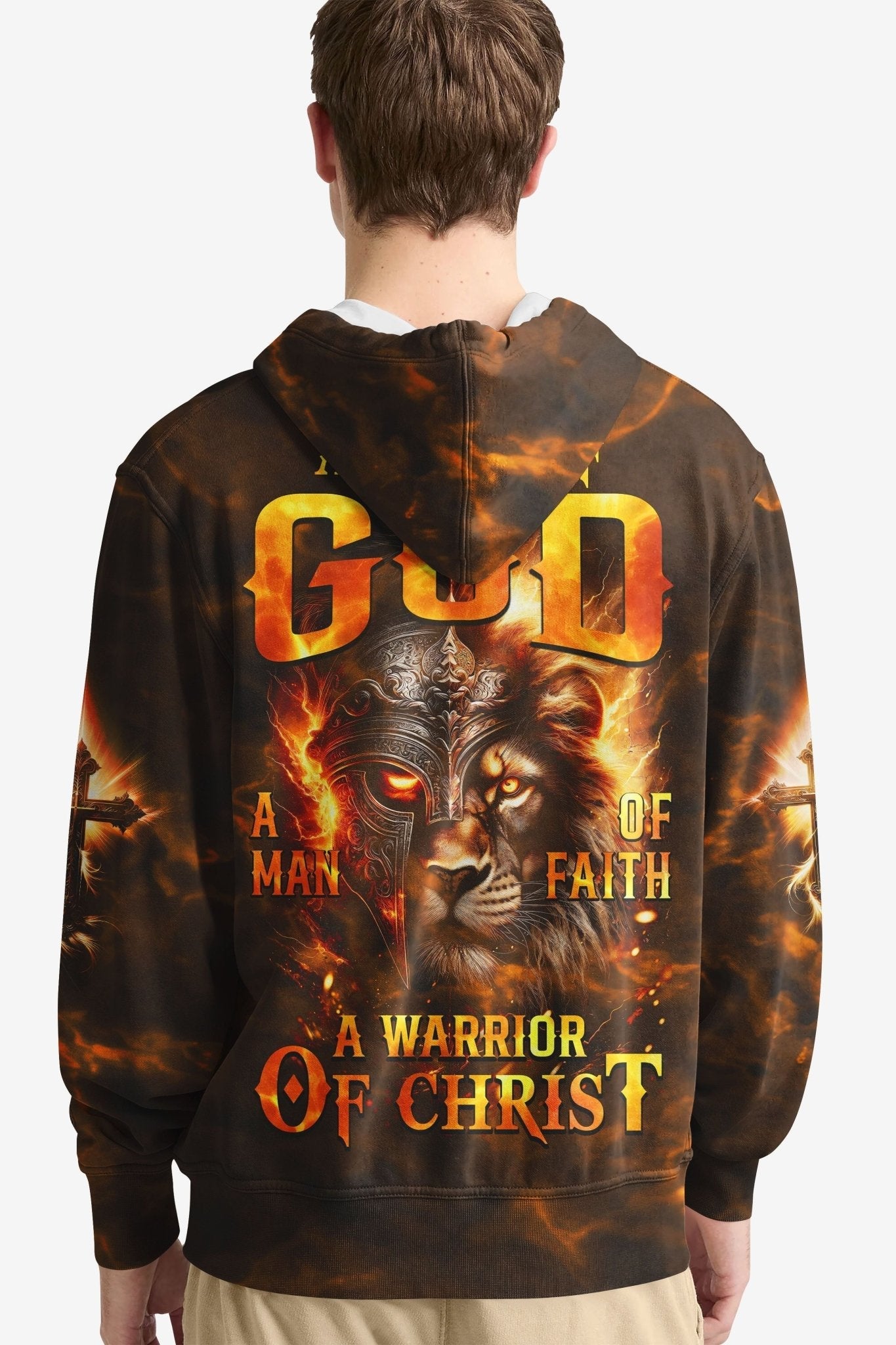 A Child Of God A Man Of Faith A Warrior Of Christ All Over Print Hoodie