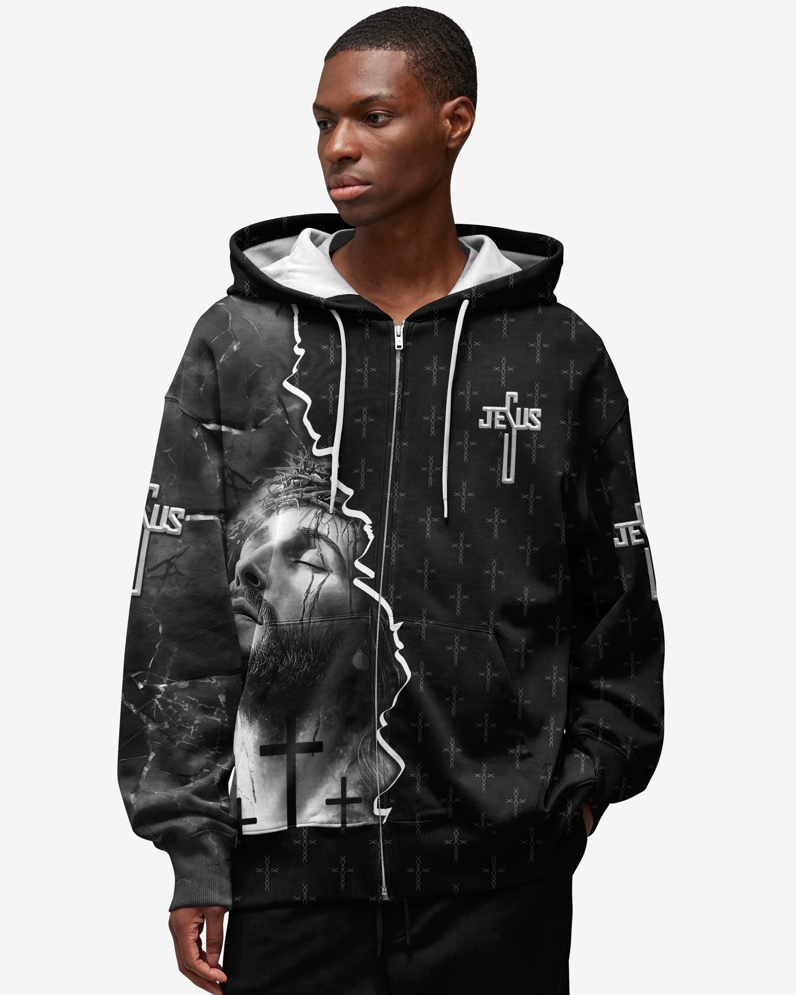 Love Has Conquered The Grave All Over Print Zip Hoodie