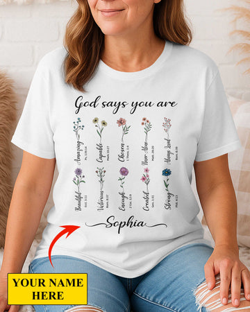 You Are Strong Amazing Capable Chosen Never Alone Always Loved Enough Beautiful Unique Created T-Shirt