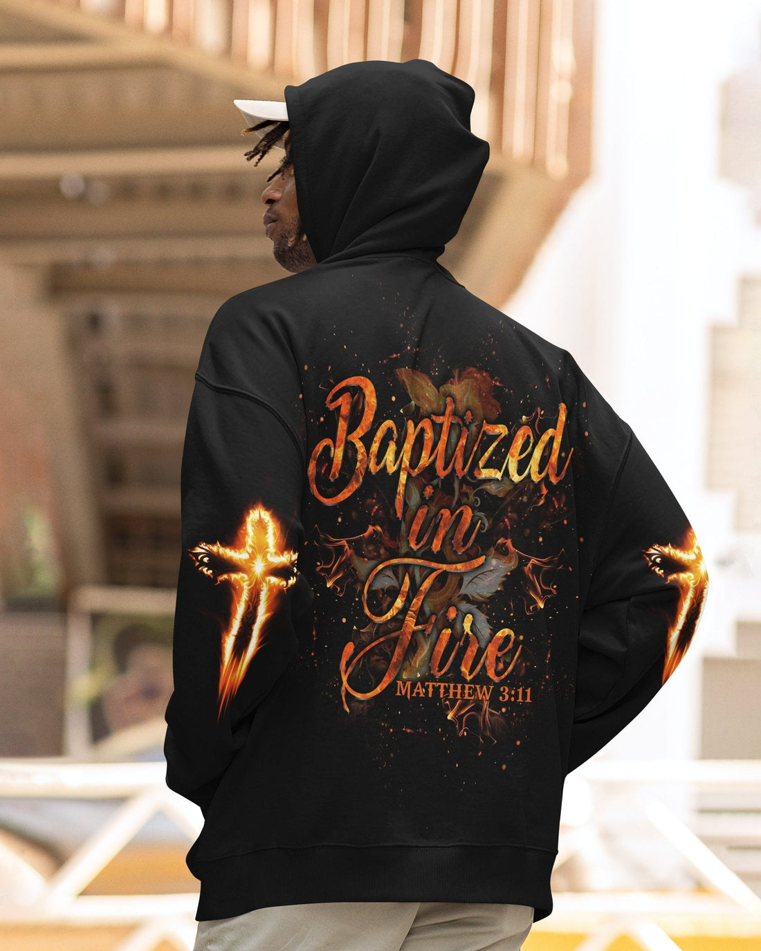 Baptized In Fire All Over Print Hoodie