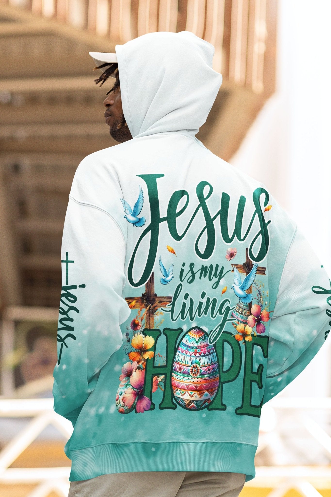 Jesus Is My Living Hope All Over Print Hoodie