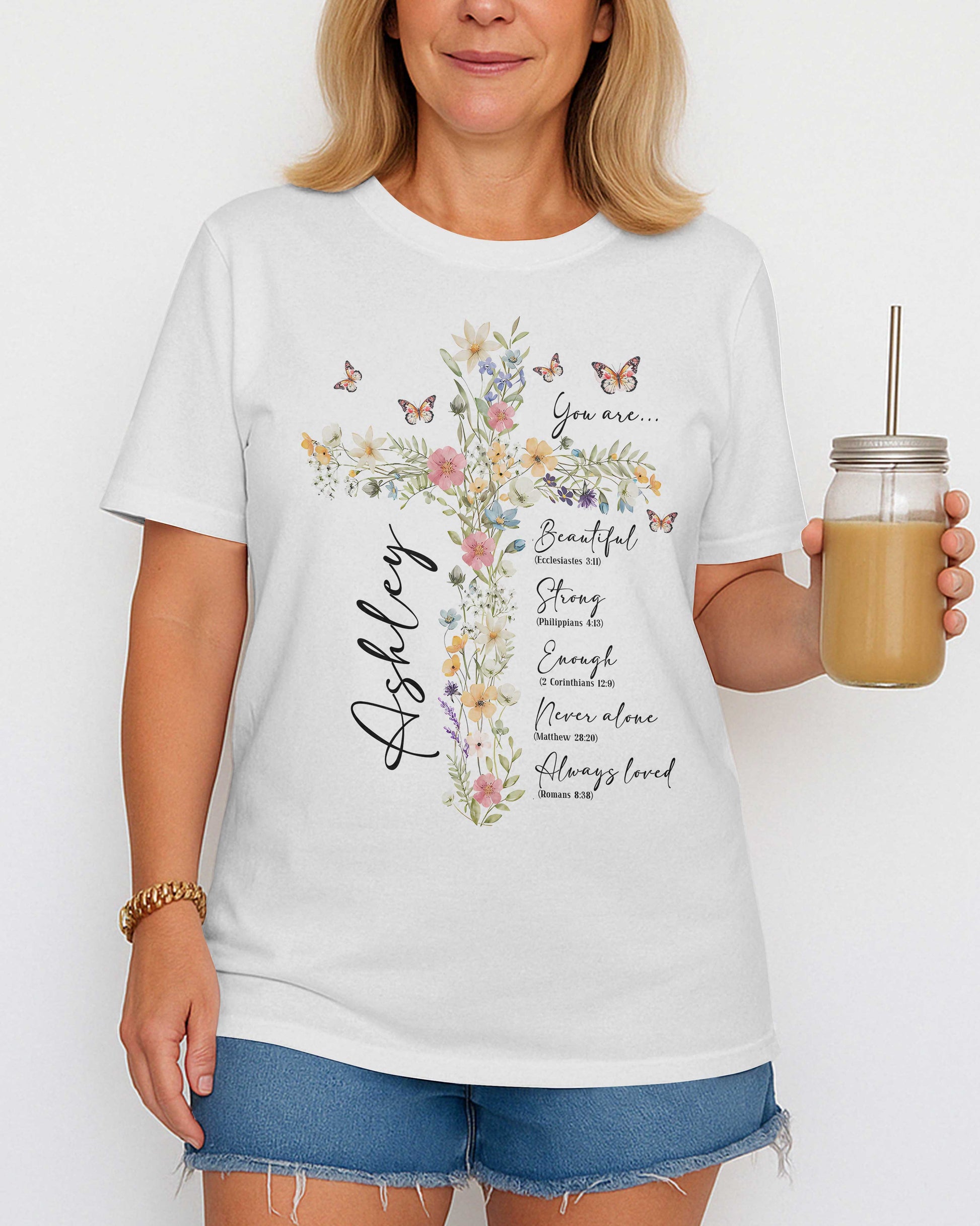 Personalized You Are T-Shirt, Floral Christian Gift for Her, Gift For Catholics