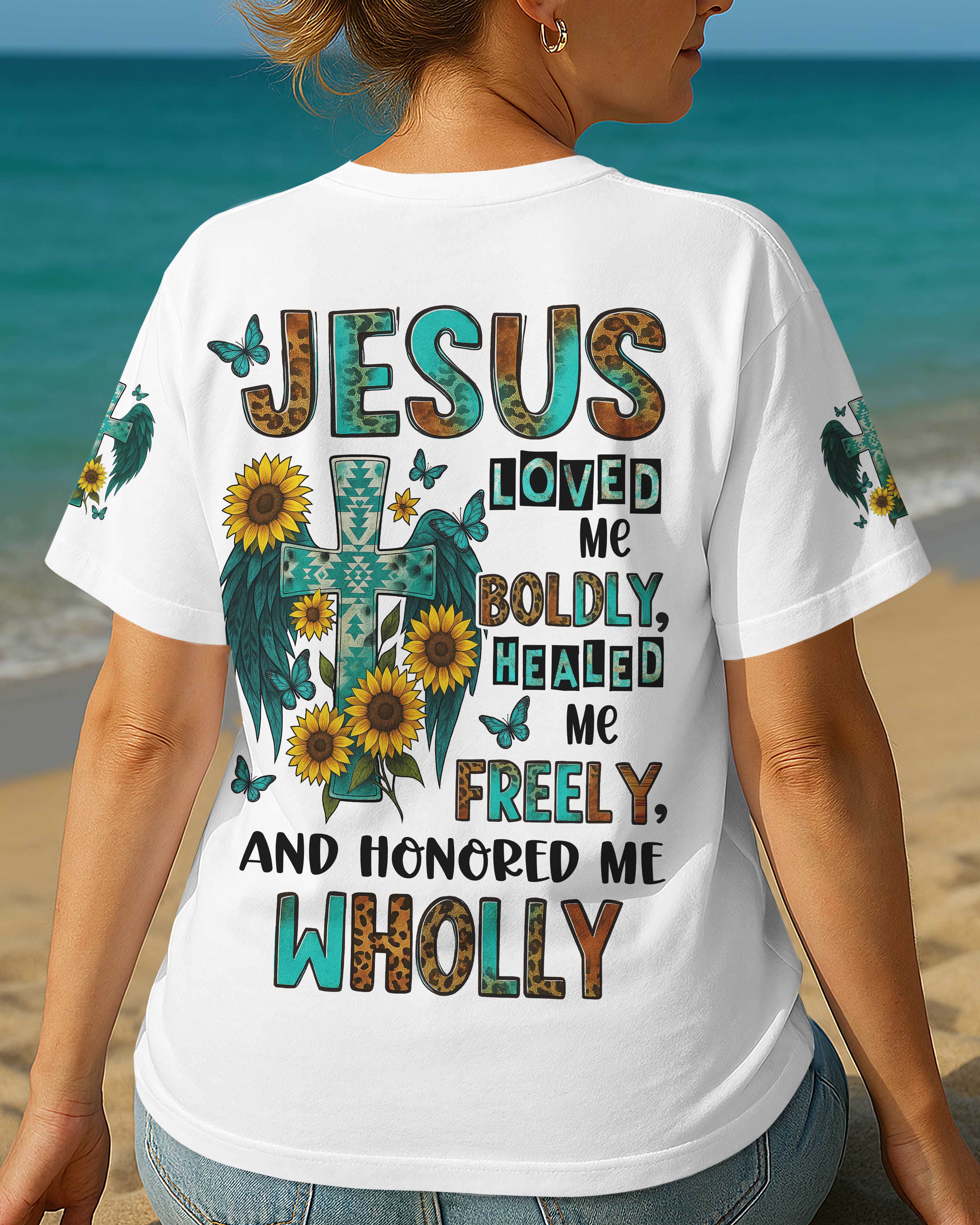 Jesus Loved Me Boldly All Over Print T-Shirt