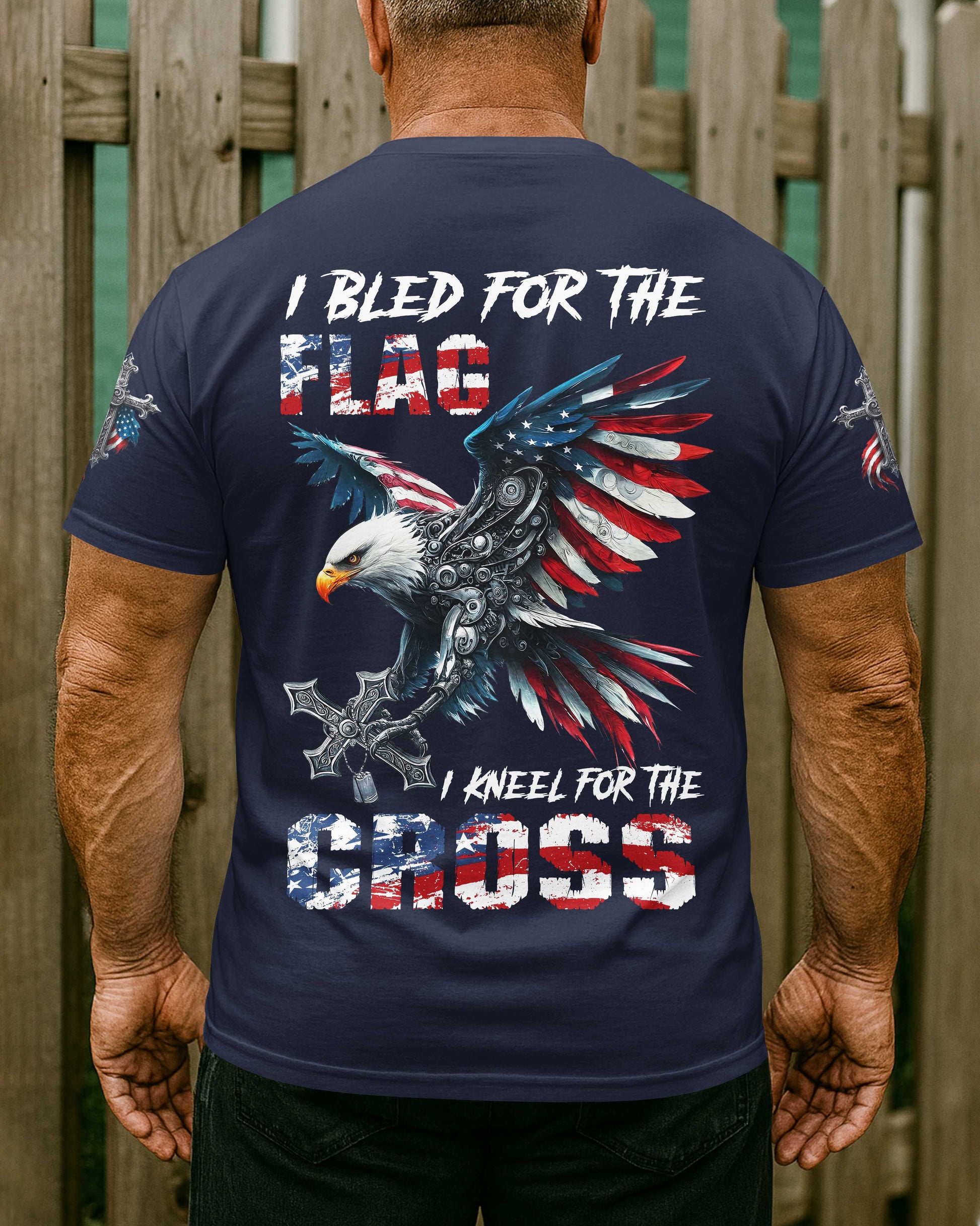 I Bled For The Flag I Kneel For The Cross Shirt