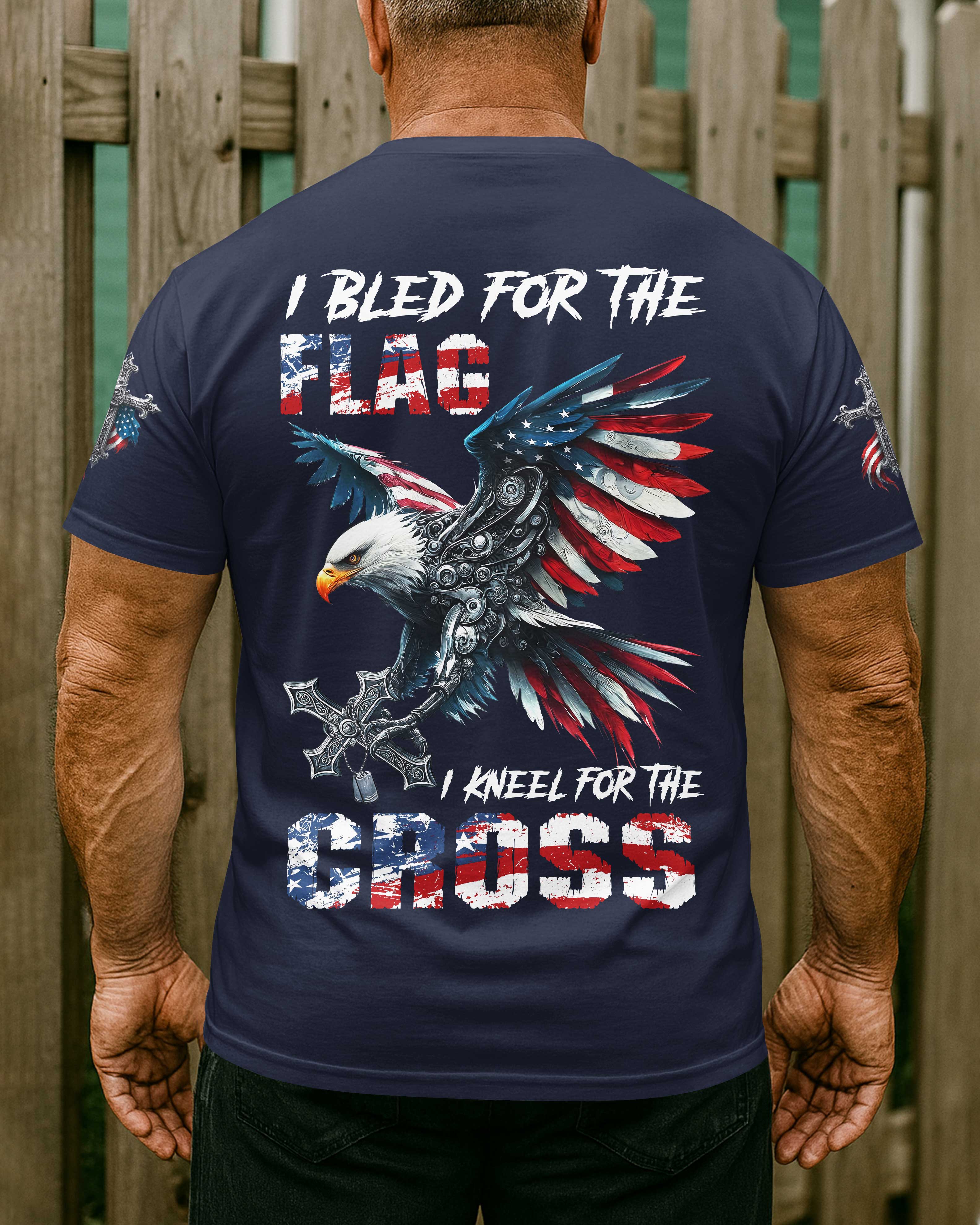 I Bled For The Flag I Kneel For The Cross Shirt