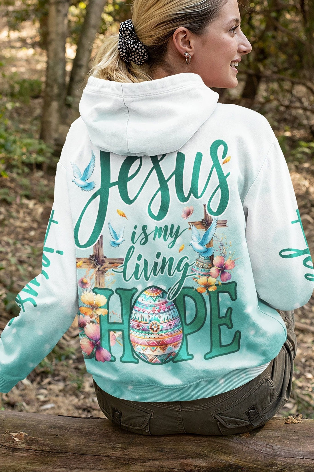 Jesus Is My Living Hope All Over Print Hoodie