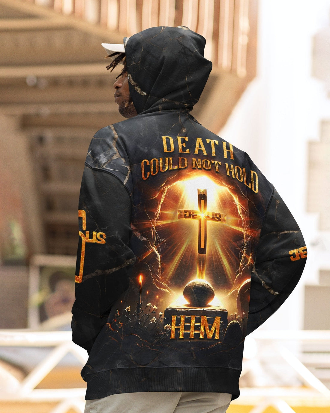 Death Could Not Hold Him All Over Print Hoodie