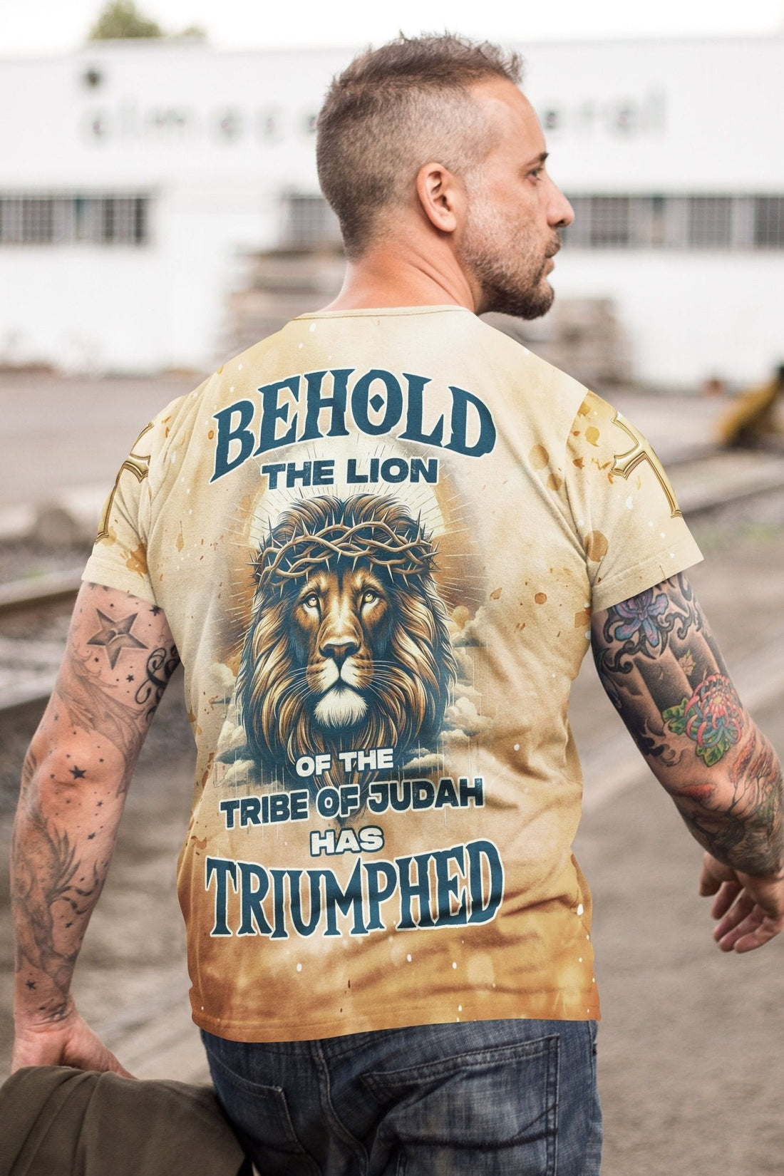 Behold The Lion Of The Tribe Of Judah Has Triumphed All Over Print T-shirt