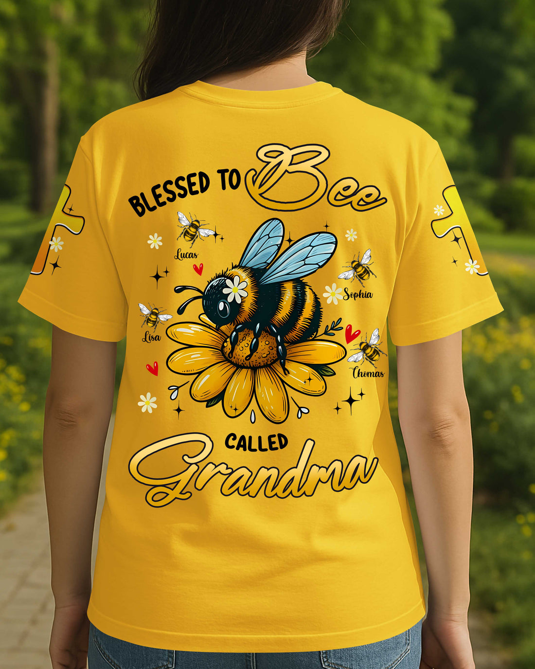 Blessed To Bee Called Grandma All Over Print T-Shirt