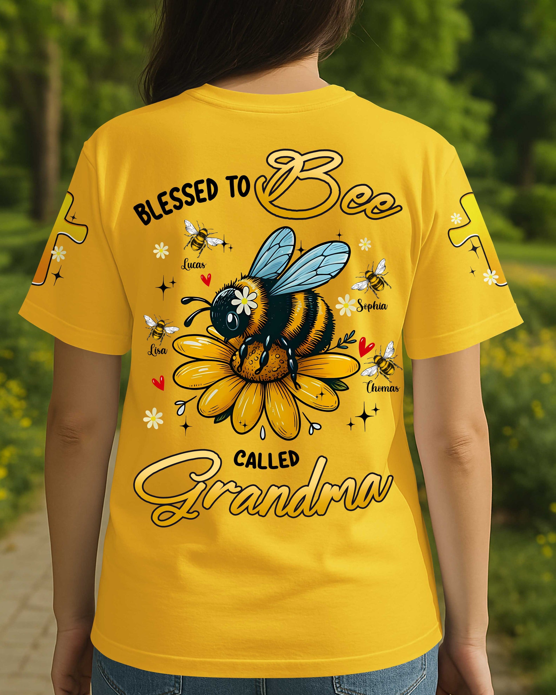 Blessed To Bee Called Grandma All Over Print T-Shirt