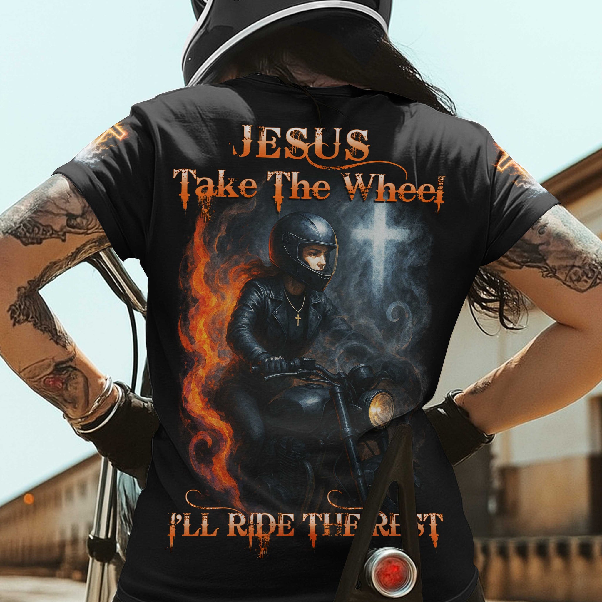 Jesus Take The Wheel I'll Ride The Rest All Over Print T-Shirt